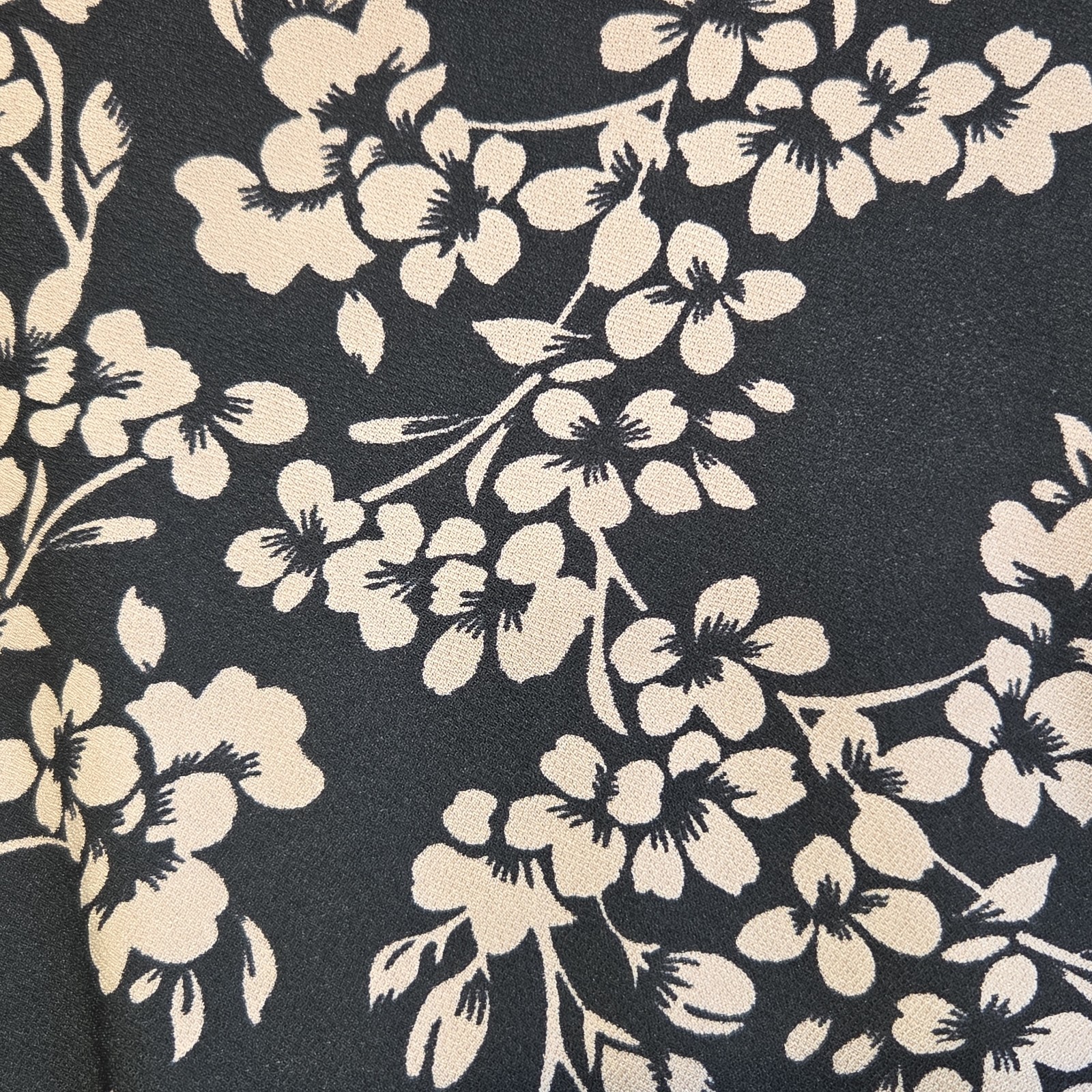 BonWorth Floral Blouse Black Brown Floral Tie Back 3/4 Sleeve Top Tag Removed