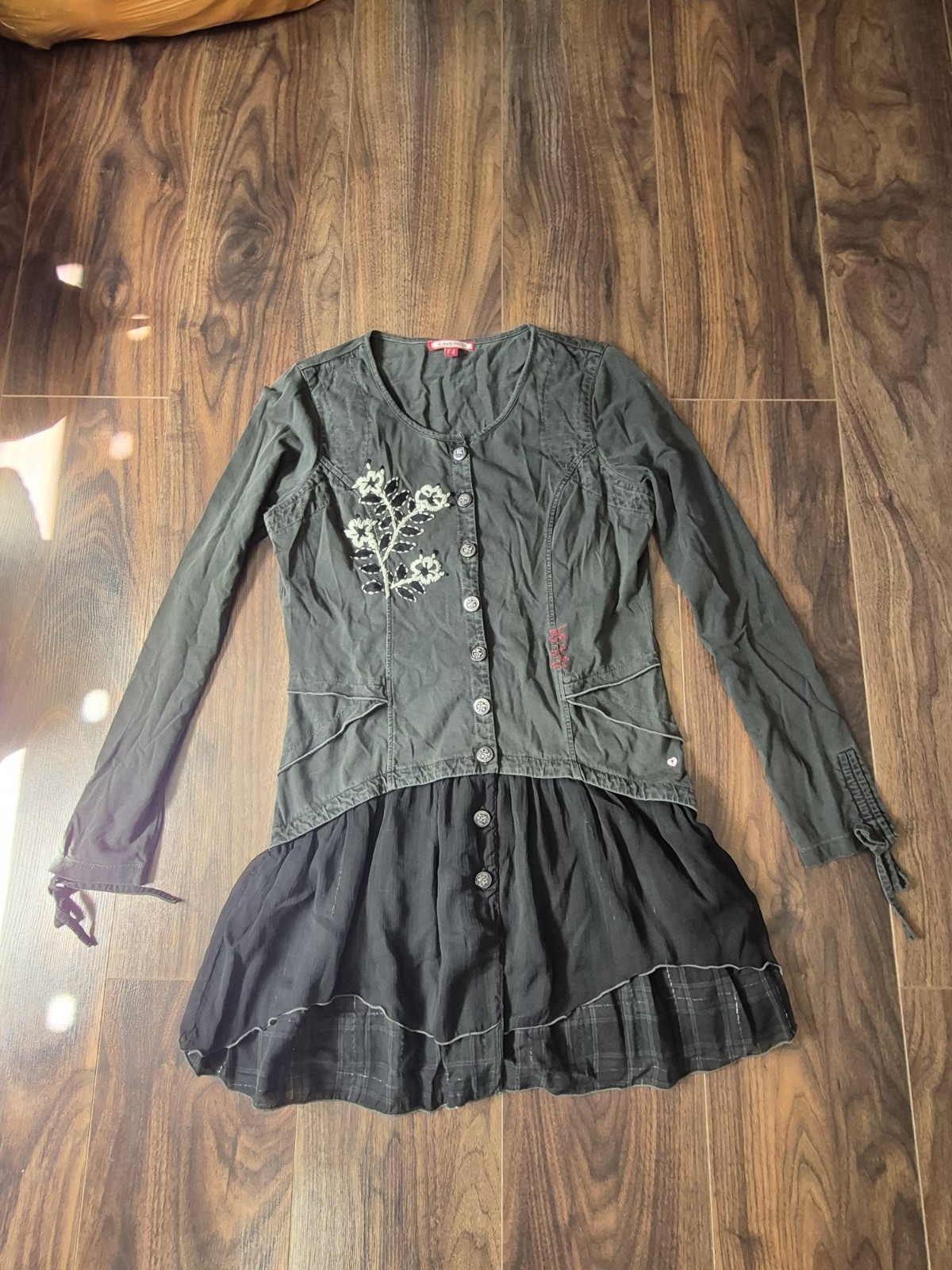 Joe Browns Black Floral Embroidered Hem Tunic Top UK 8 New Without Tags