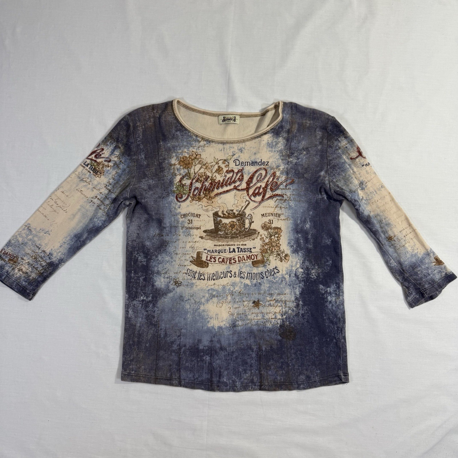 Jamee J Cafe Flower Top Y2K Bohemian Western Fairy Cottagecore France L