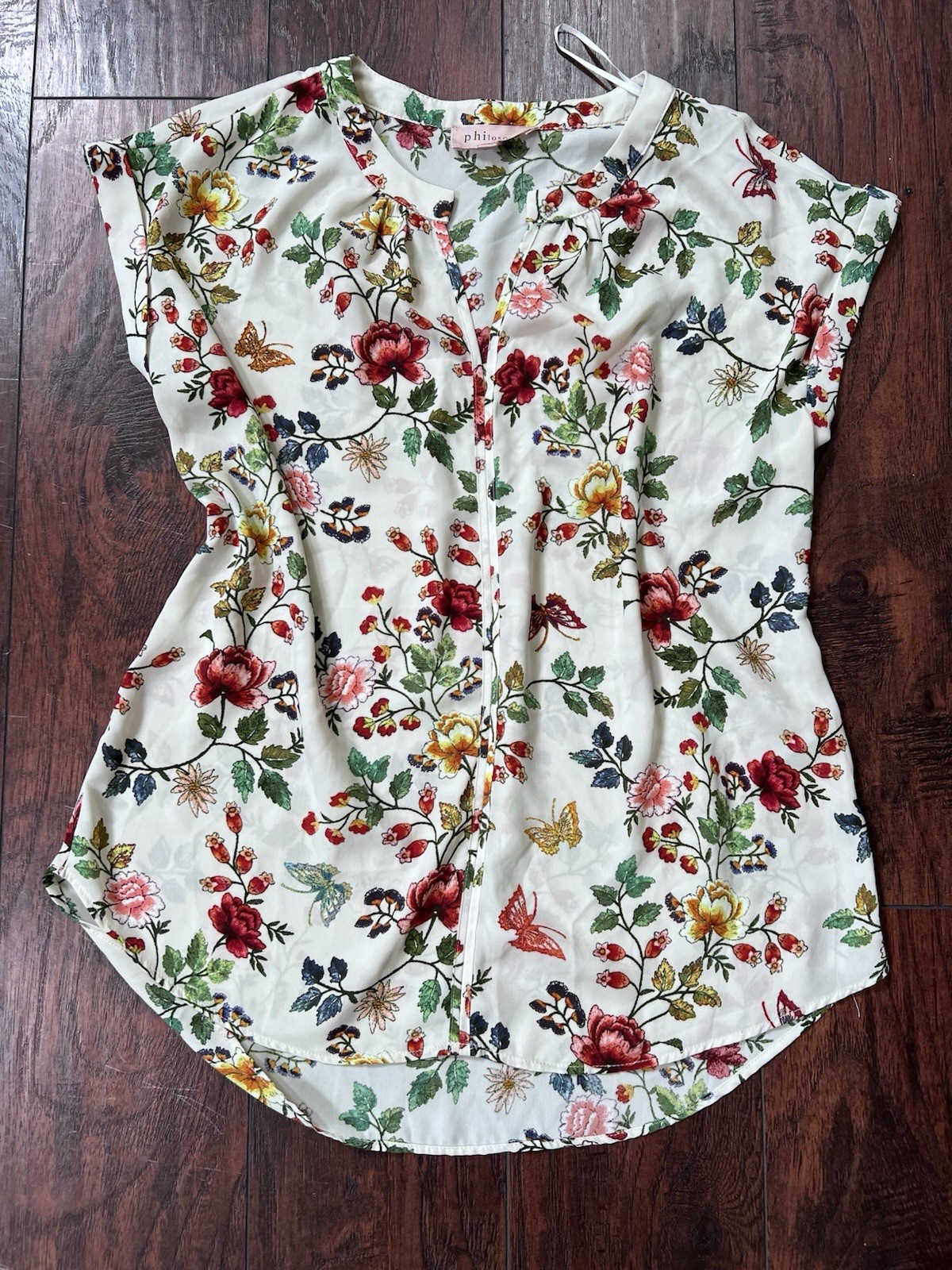 Philosophy Women’s Floral Blouse Light Weight M Summer