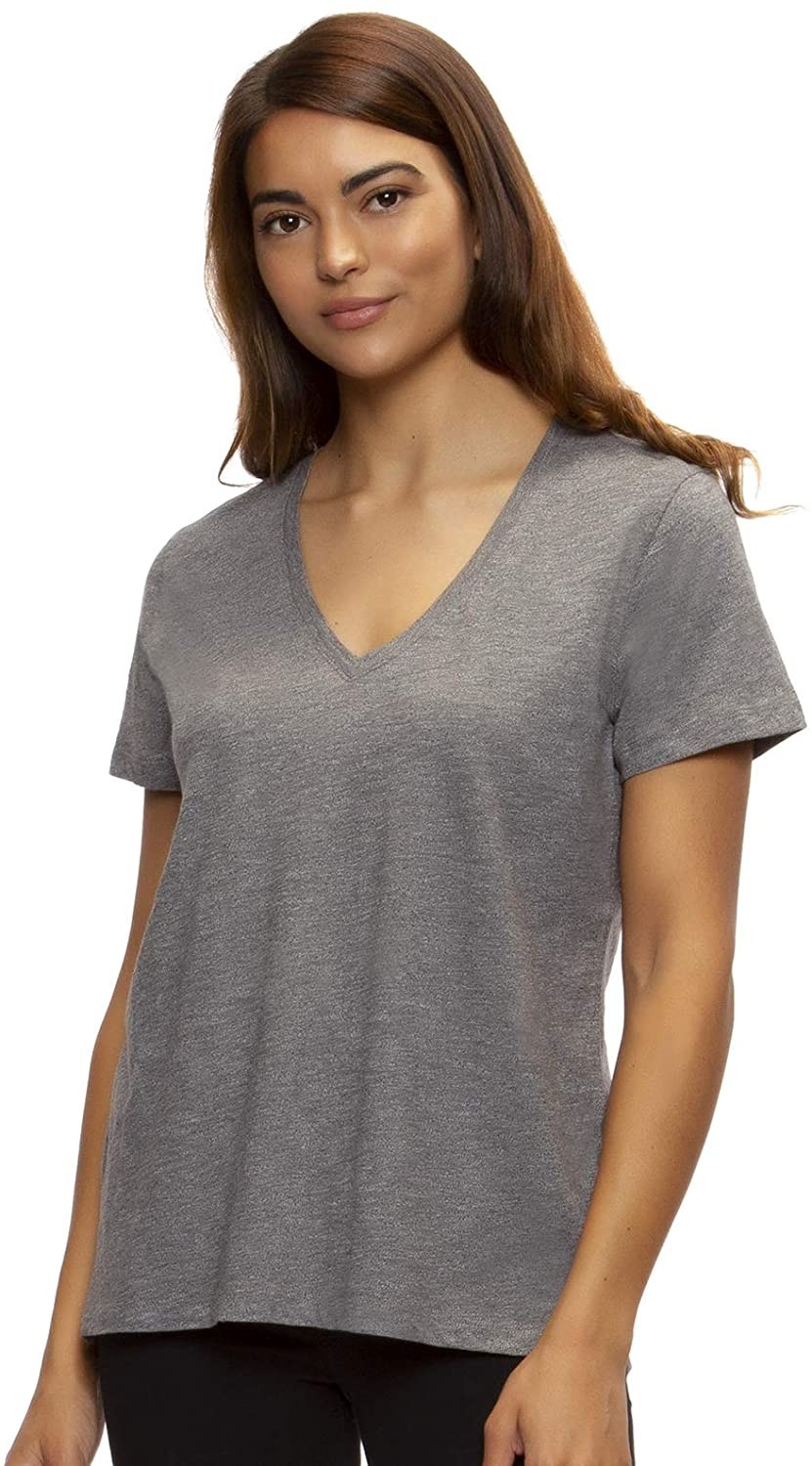 Felina Womens Slub Jersey V- Neck T-Shirt Size S