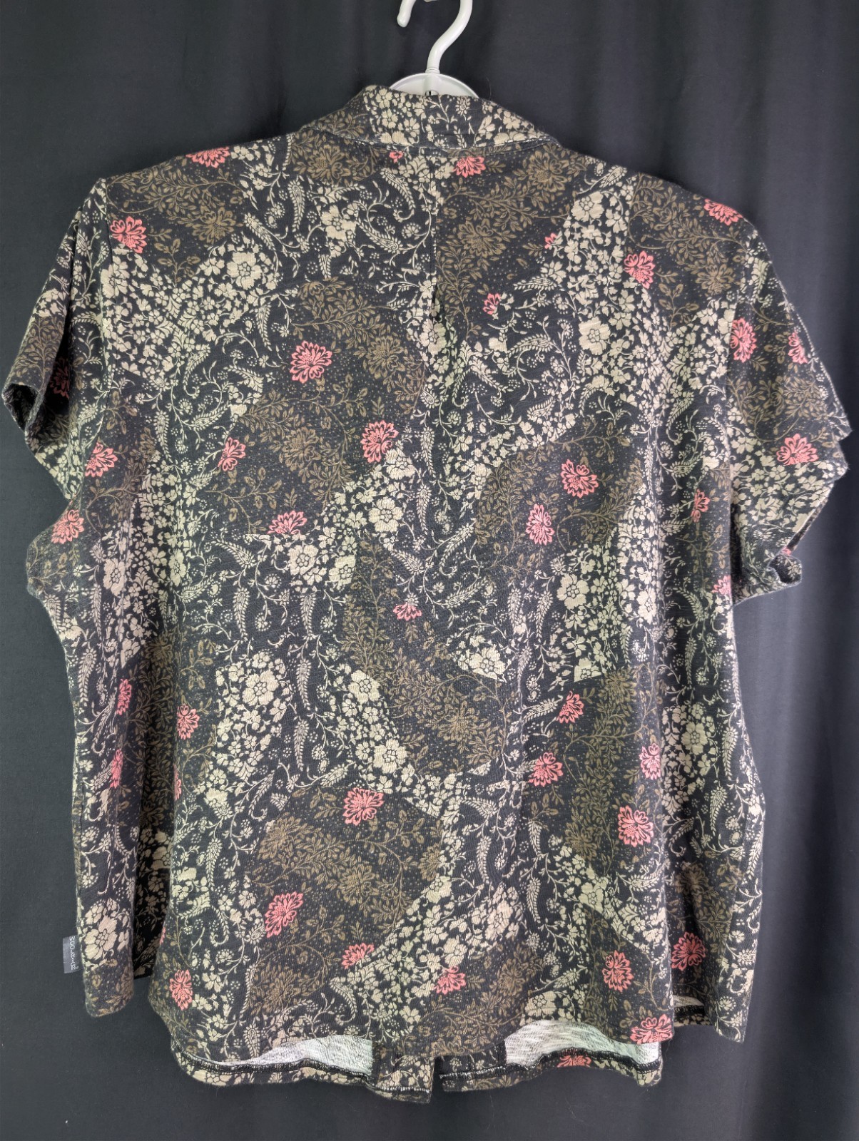 Woolrich Top Curved Hem Black Princess Darts Cotton Woman Plus Sz 2XL 7094