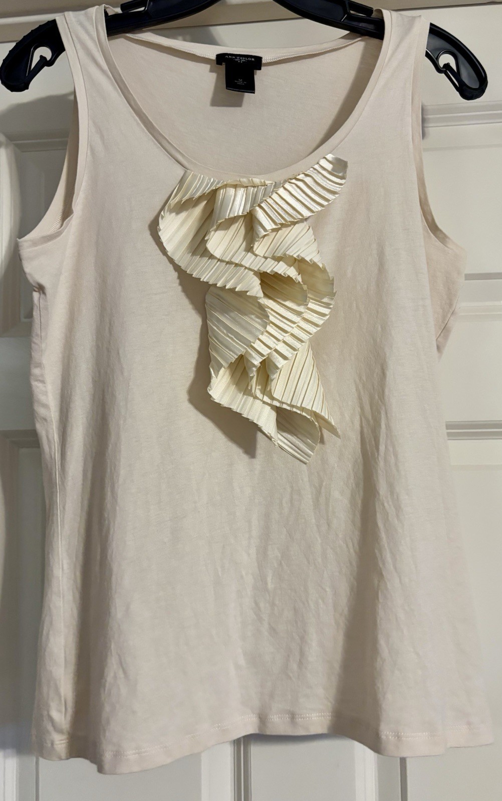 $64.50 Ann Taylor Boho Accordion Pleated Front Size M Sleeveless Cotton Blend