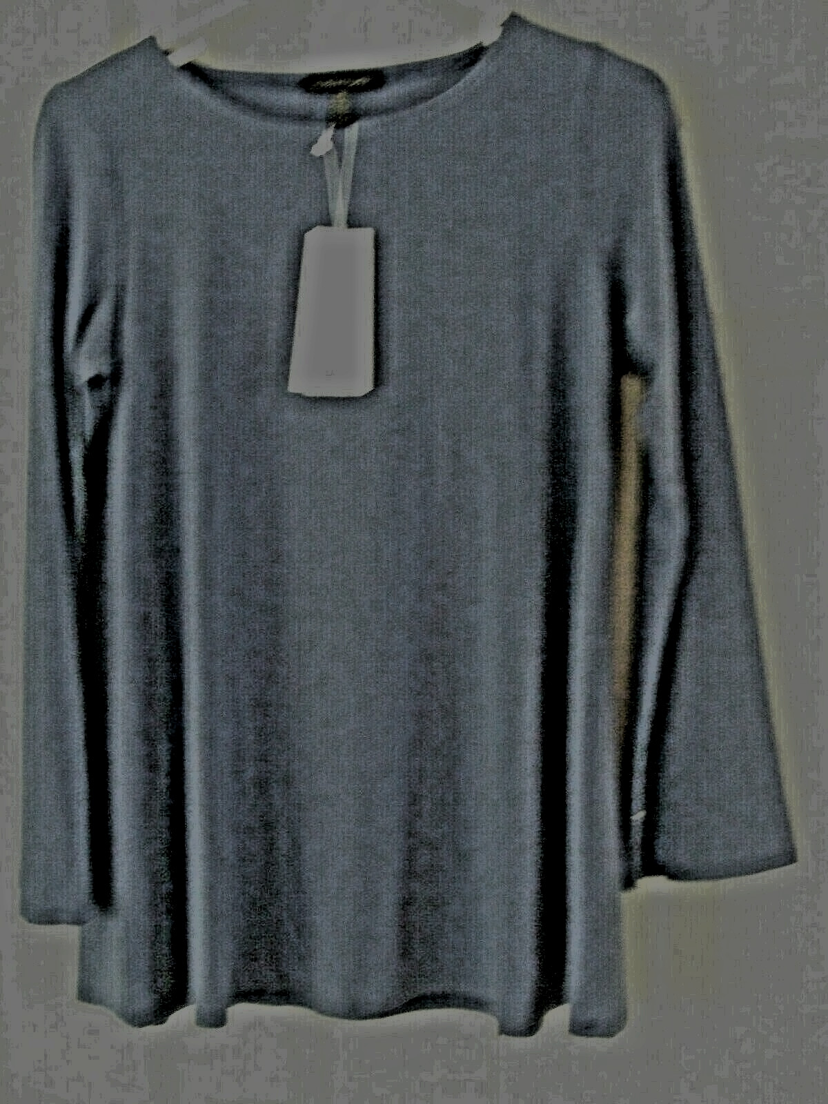 NEW EILLEN FISHER BALLET NECK TOP PERIWINKLE SIZE XS/TP LONG SLEEVES