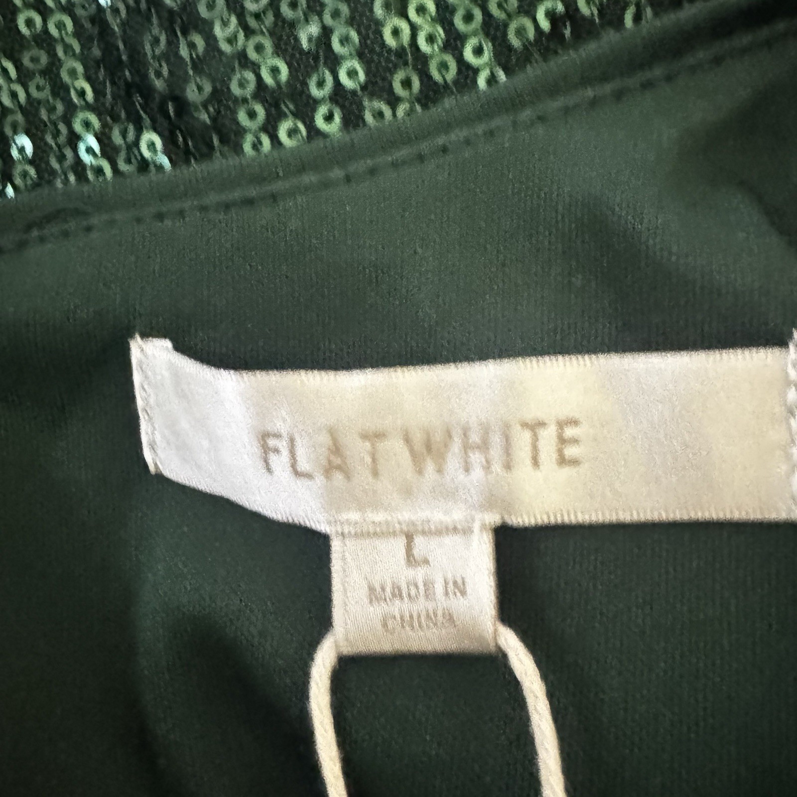 ANTHROPOLOGIE FLAT WHITE Sequin Crew Neck Top Size M Glam Party New
