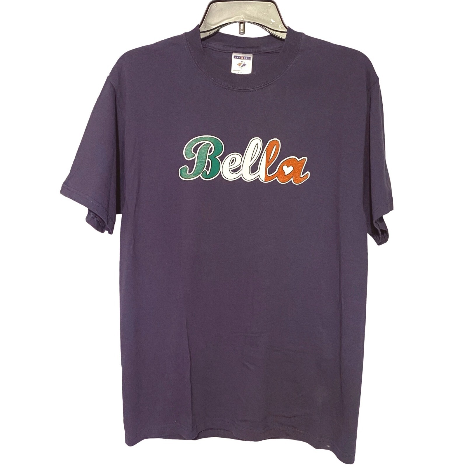 Jerzees Italian Bella T-shirt 100% Heavyweight Cotton Navy Red White Green NWOT