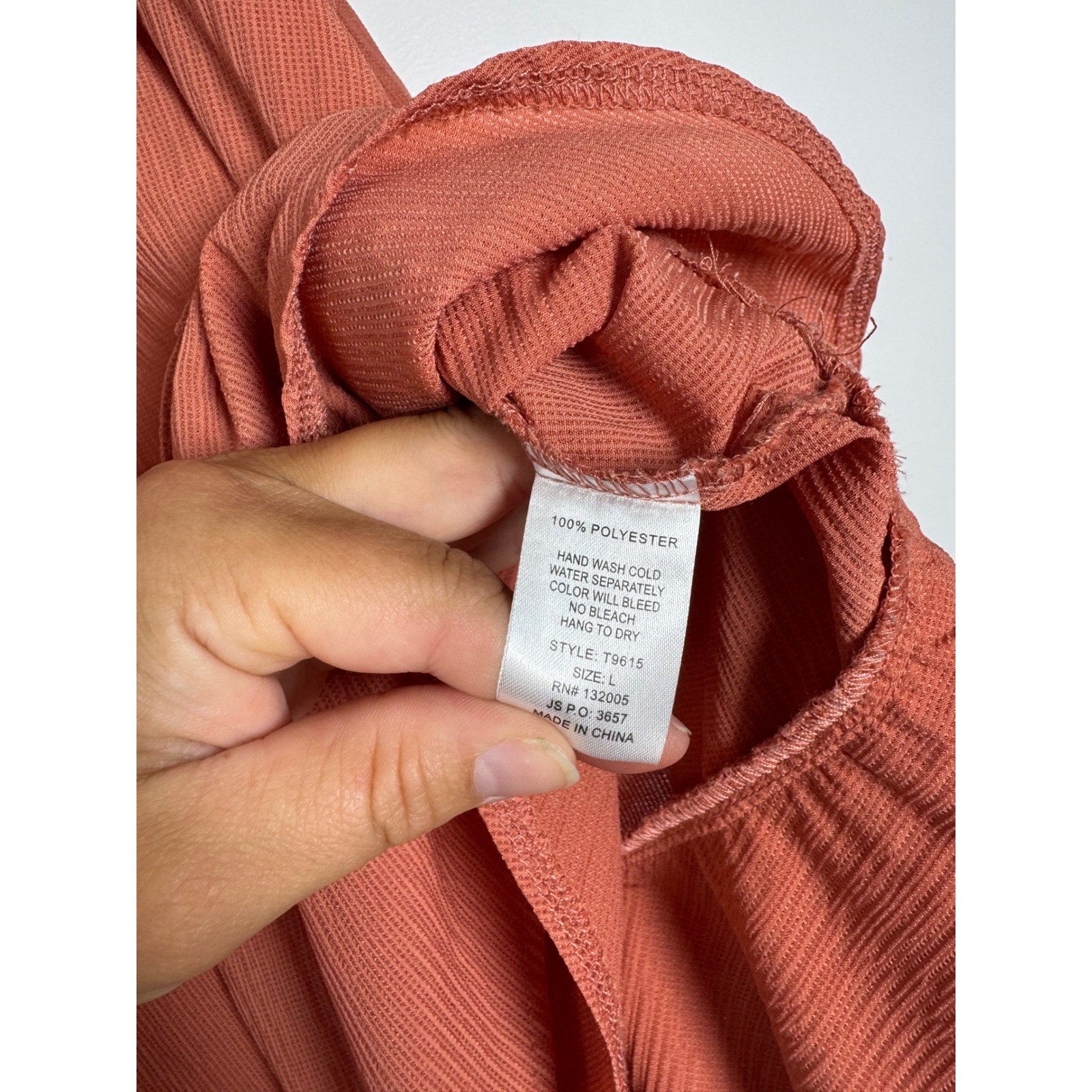 Boho Entro Women L Babydoll Top Terracotta Ruffle Tiered Sleeveless T9615 Rust
