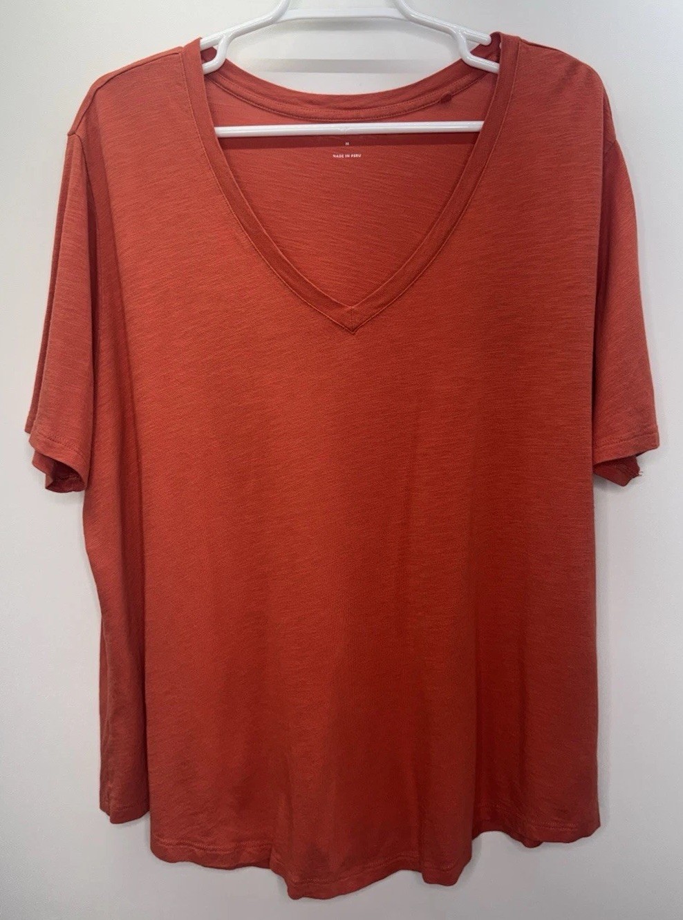 Universal Standard V Rex Oversized T Shirt Pumpkin Orange V Neck Beach Mom M