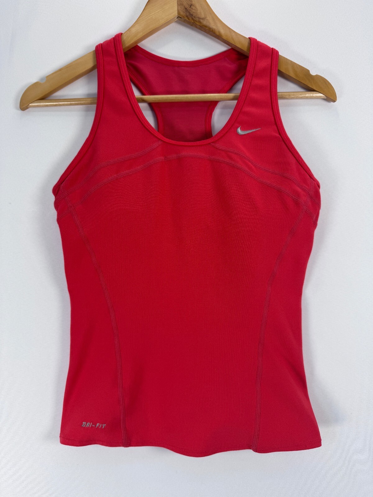 Nike Dri-FIT Womens Racerback Tank Top With Built-In Bra Athletic Gym Size S