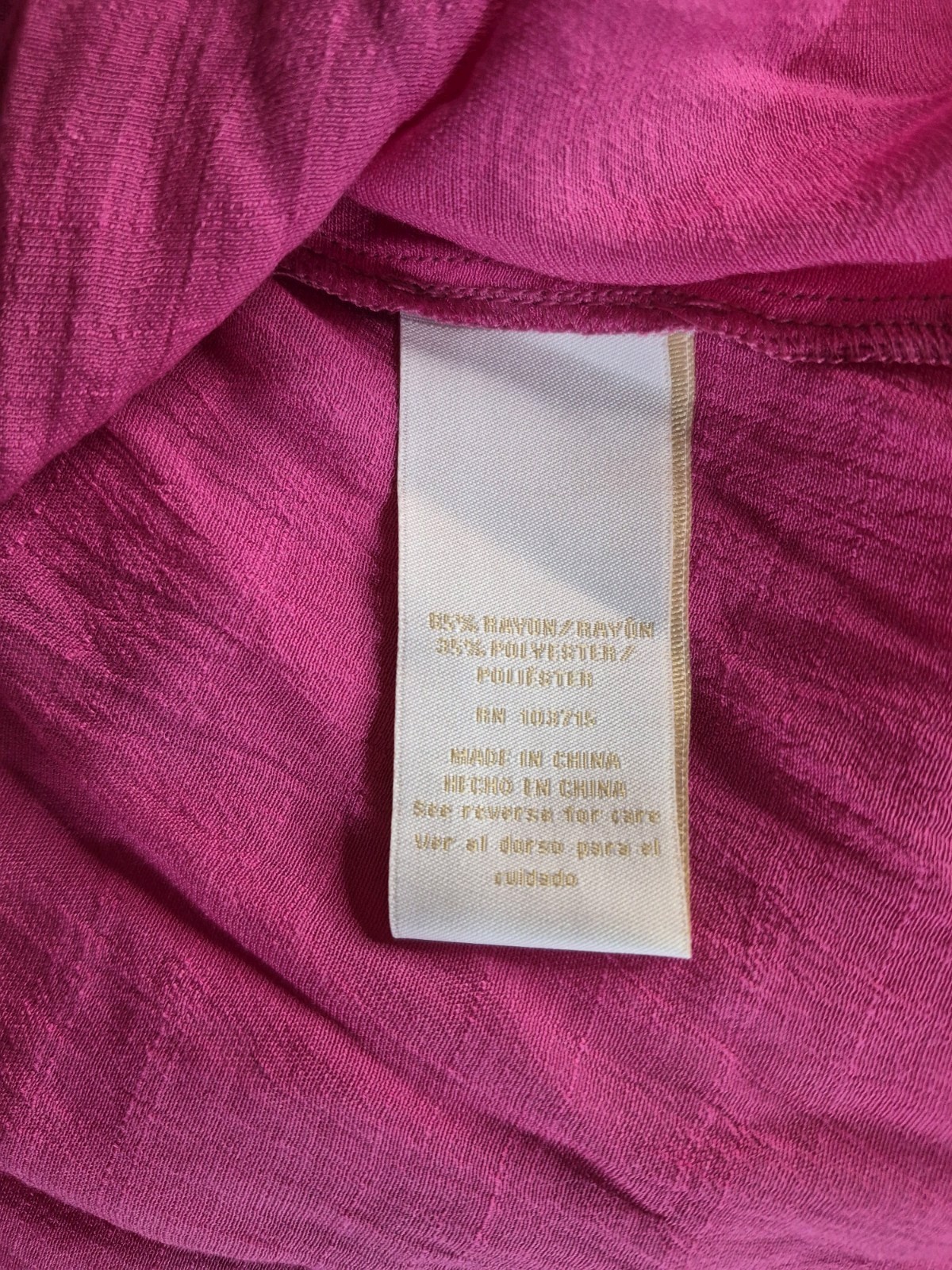 Hope & Harlow Women’s Pink modern unique Button Tie Front roll slv Top L 176-5