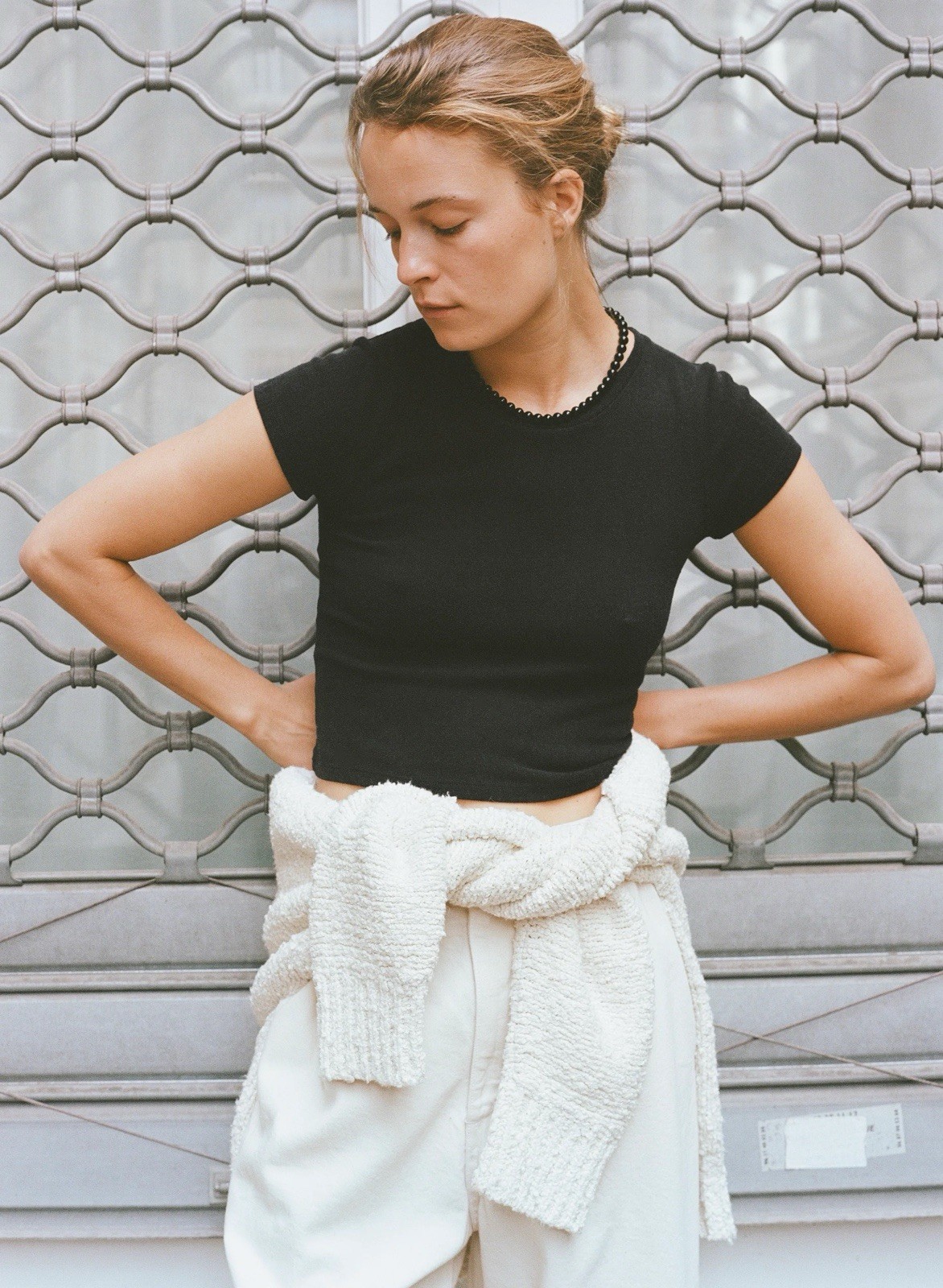Ozma Raw Silk Lou Tee in Black SMALL