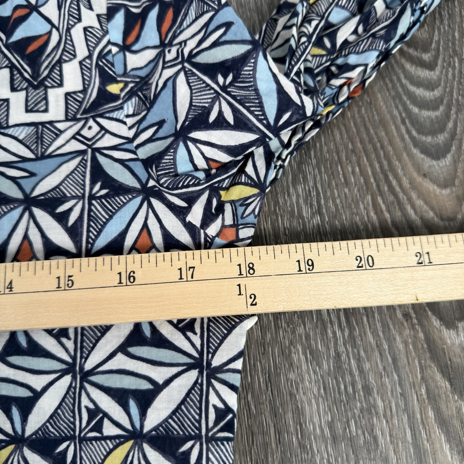 Tory Burch Tunic Blouse Womens Size 6 Geometric Long Sleeve Top Cotton READ