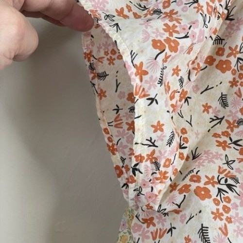 American Eagle Retro Cottage Patchwork Top Small Floral Twee Oversized Layering