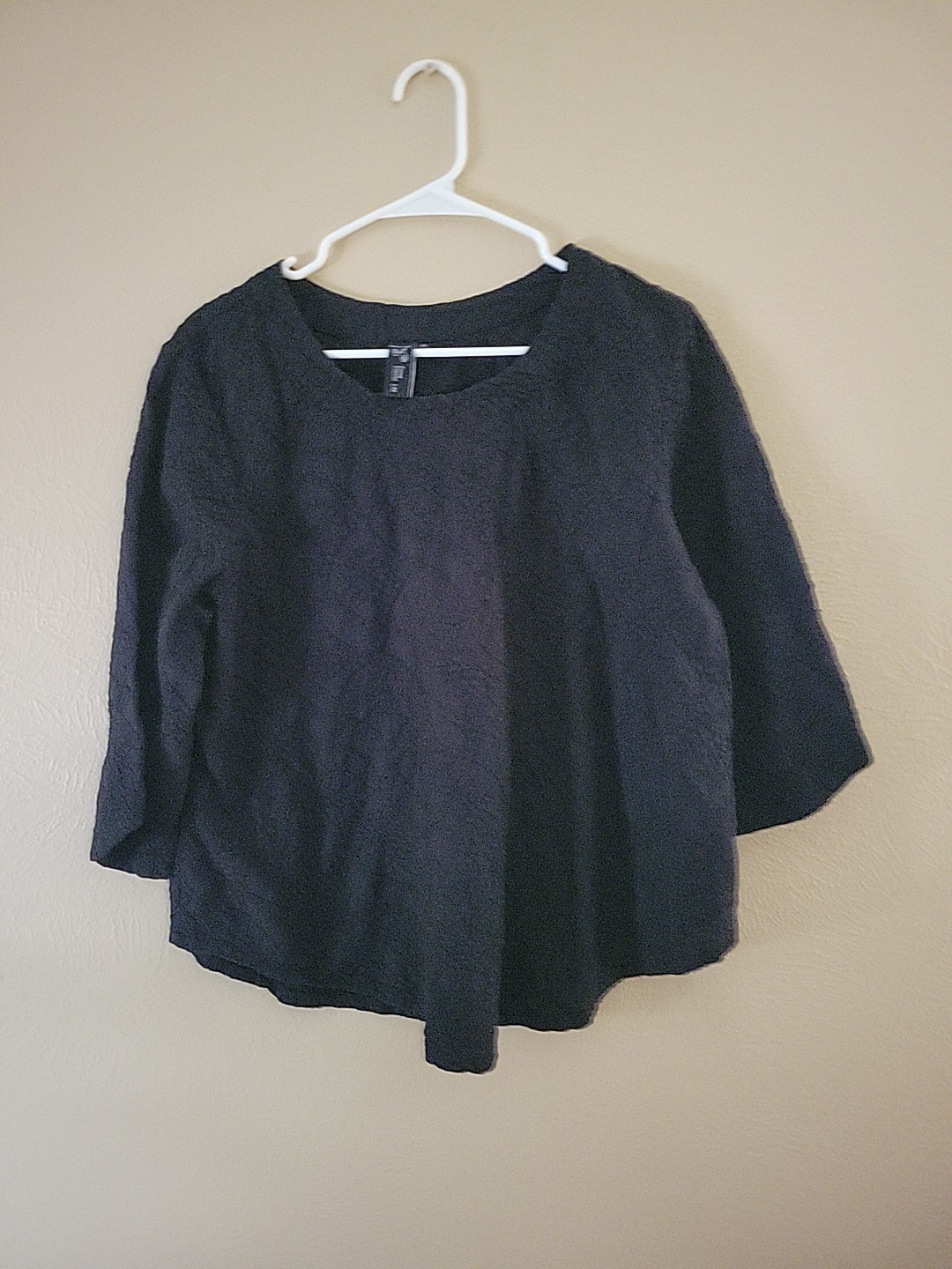 Casual Life Top Women’s Medium Blouse Embroidered Boho Festival Indie Black Goth