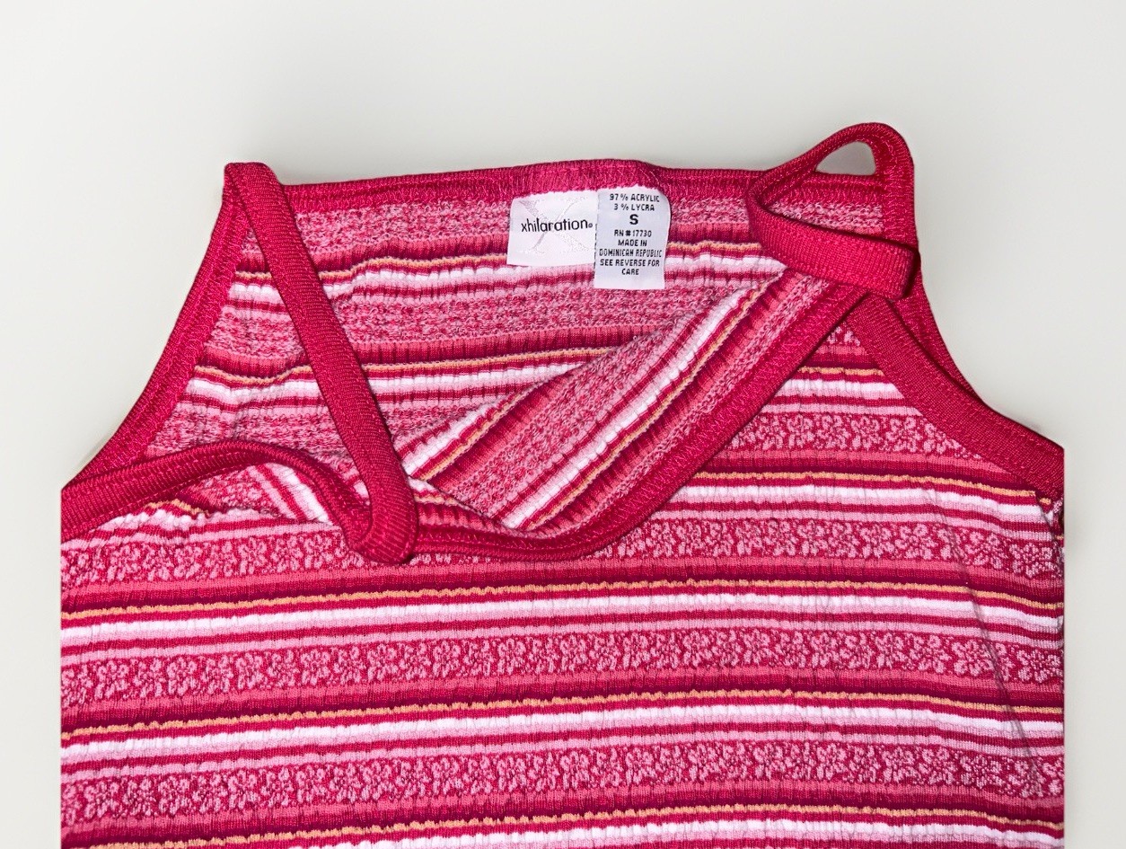 Vintage Xhiliration Cropped Tank Top Stripped Size Small