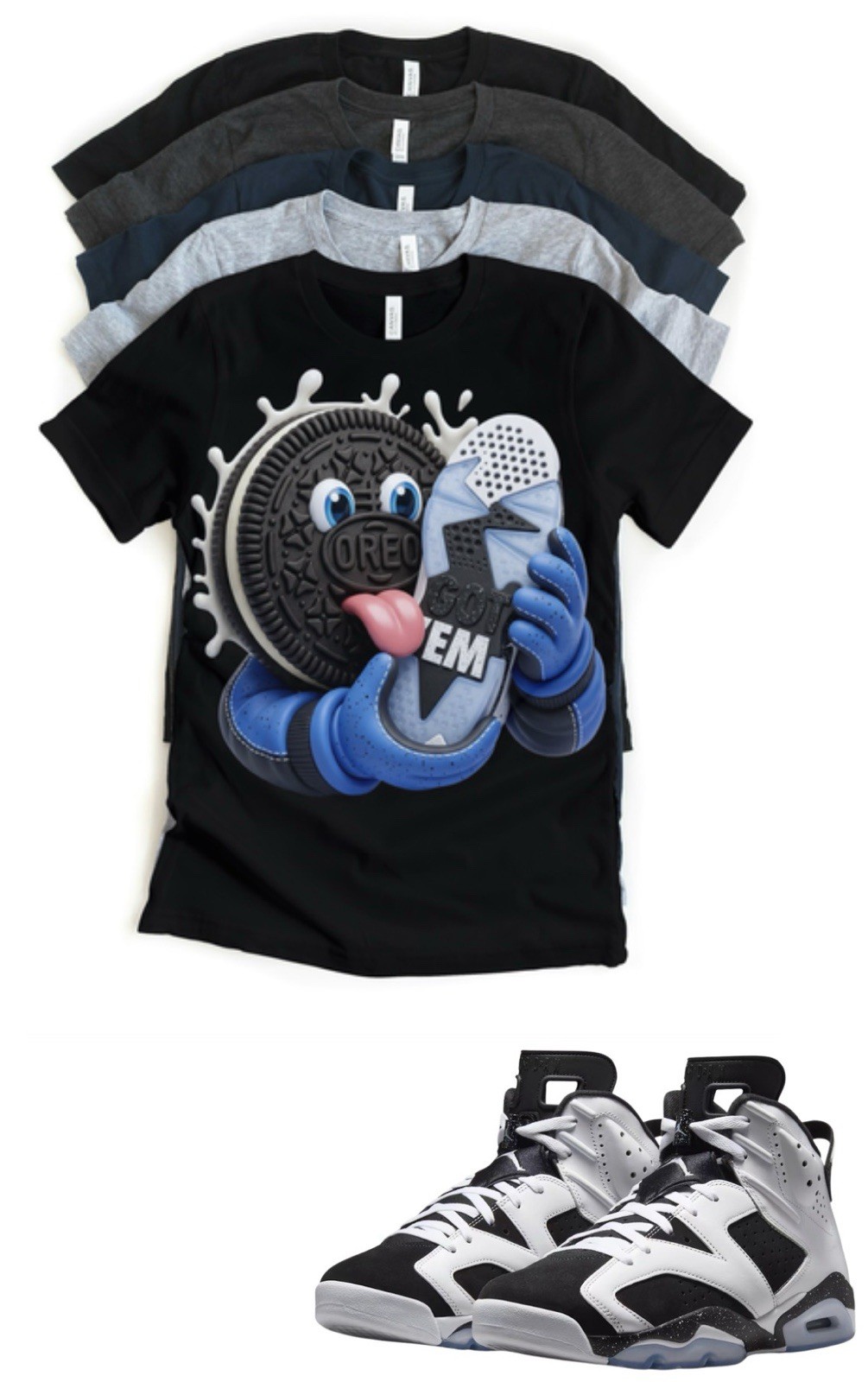 Custom Printed Shirt To Match AJ Retro Oreo Jordan 6 GOT em OG Shoes sneaker tee