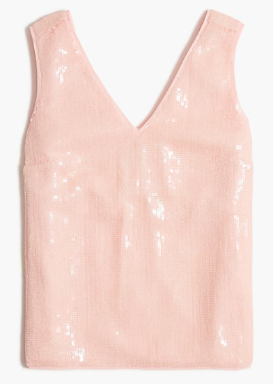 J. Crew Opaque Sequin Shell – Light Pink – XL – NEW
