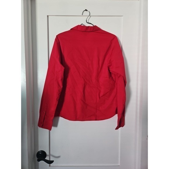 George Classic Red Button Down Shirt Women’s XL 16-18 Long Sleeve Stretch