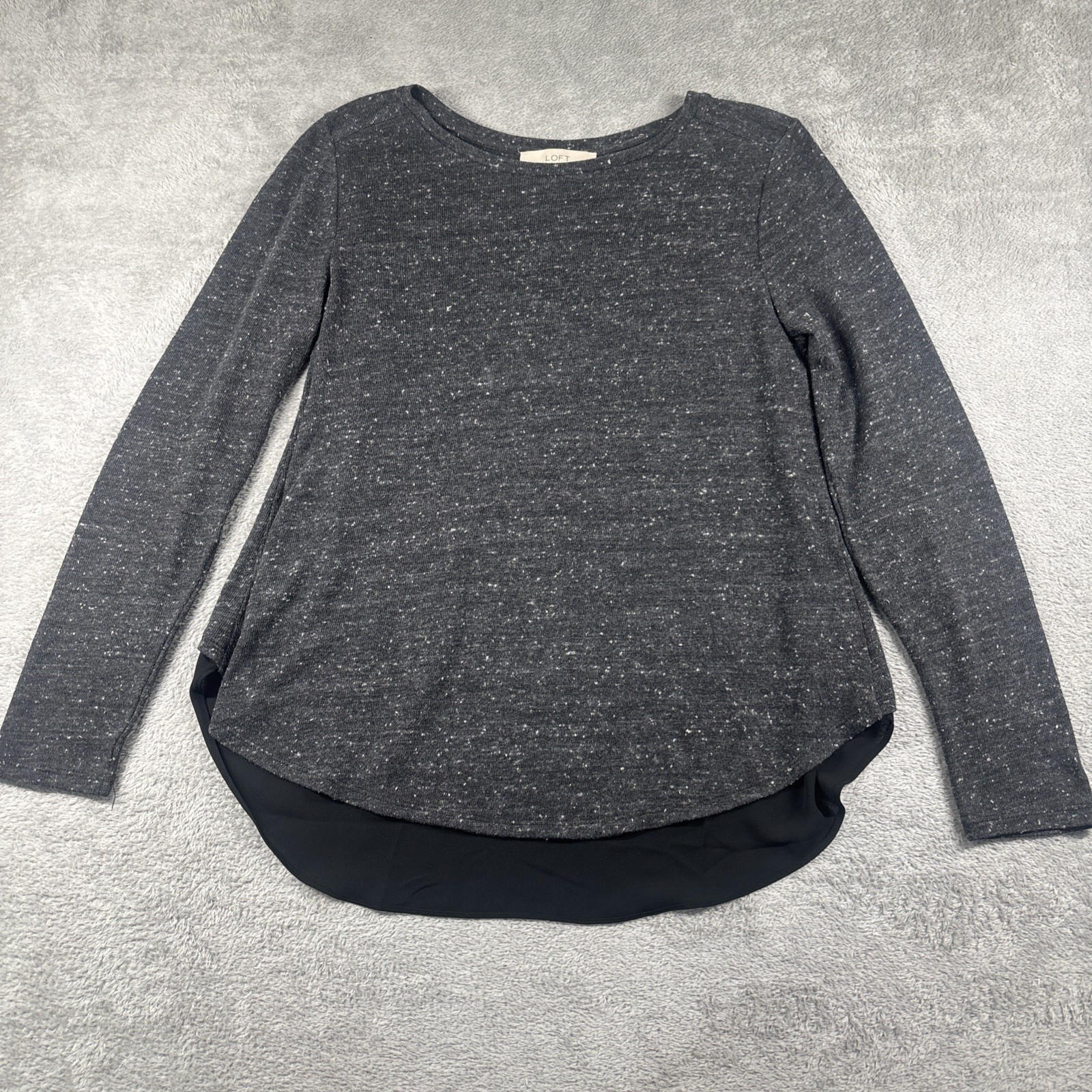 LOFT Speckled Knit Scoop Neck Long Sleeve Women’s Top Size Medium
