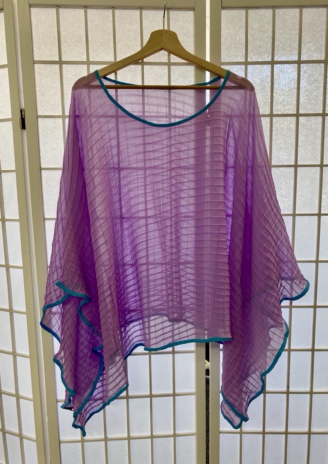 2chic Sheer Caftan/Poncho Cover-up – One Size Fits Most