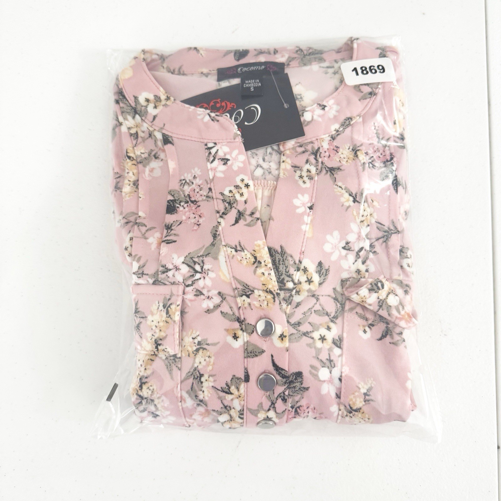 Cocomo Women’s Floral Pintuck Tunic Top Size S Pink