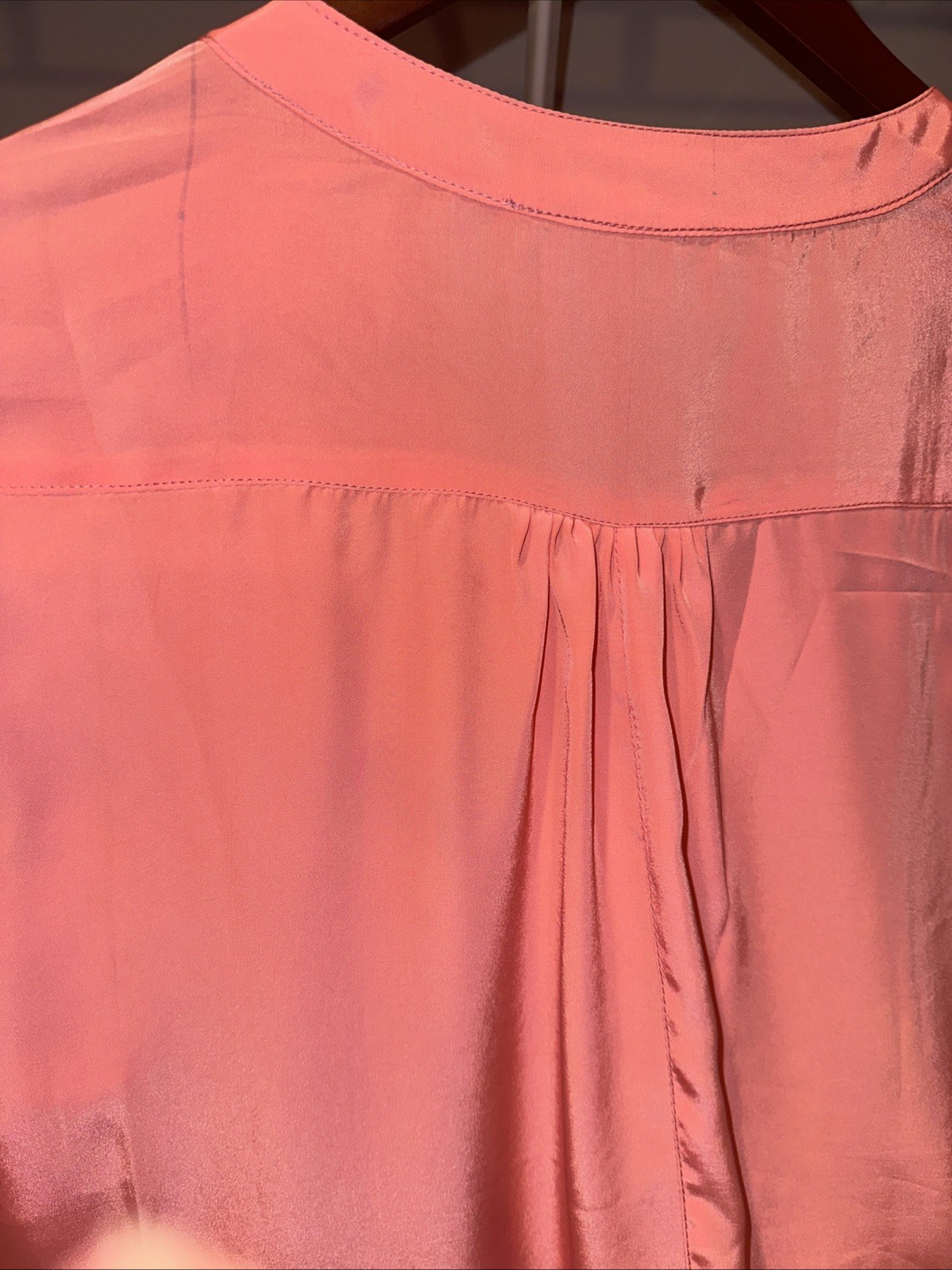 Women’s Top Blouse, Long Length Size L, Polyester Material Silky Fabric