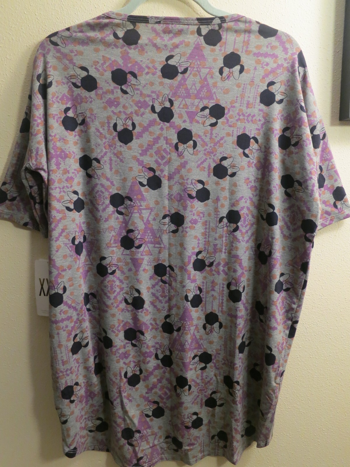 NEW Lularoe IRMA XXS XX-SMALL MINNIE MOUSE BOWS DISNEY GRAY PURPLE BLUE NWT
