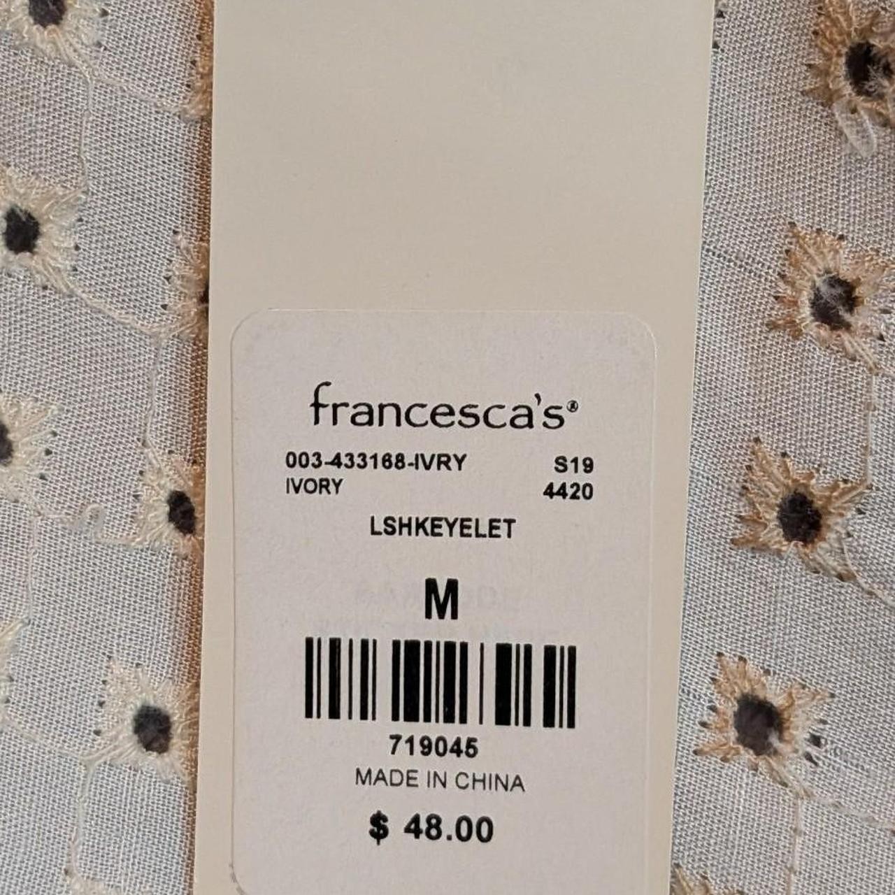 Francesca’s Blue Rein Ivory Cartigan -Size M