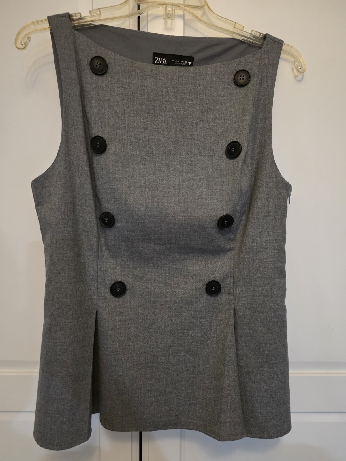Zara Woman Sleeveless Vest/Top Grey – Medium – New With Tags Art: 3067/102/803
