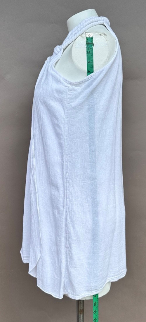 Giocam White Rope Halter Tunic Top Medium Peruvian Cotton Y2K Cottagecore Preppy