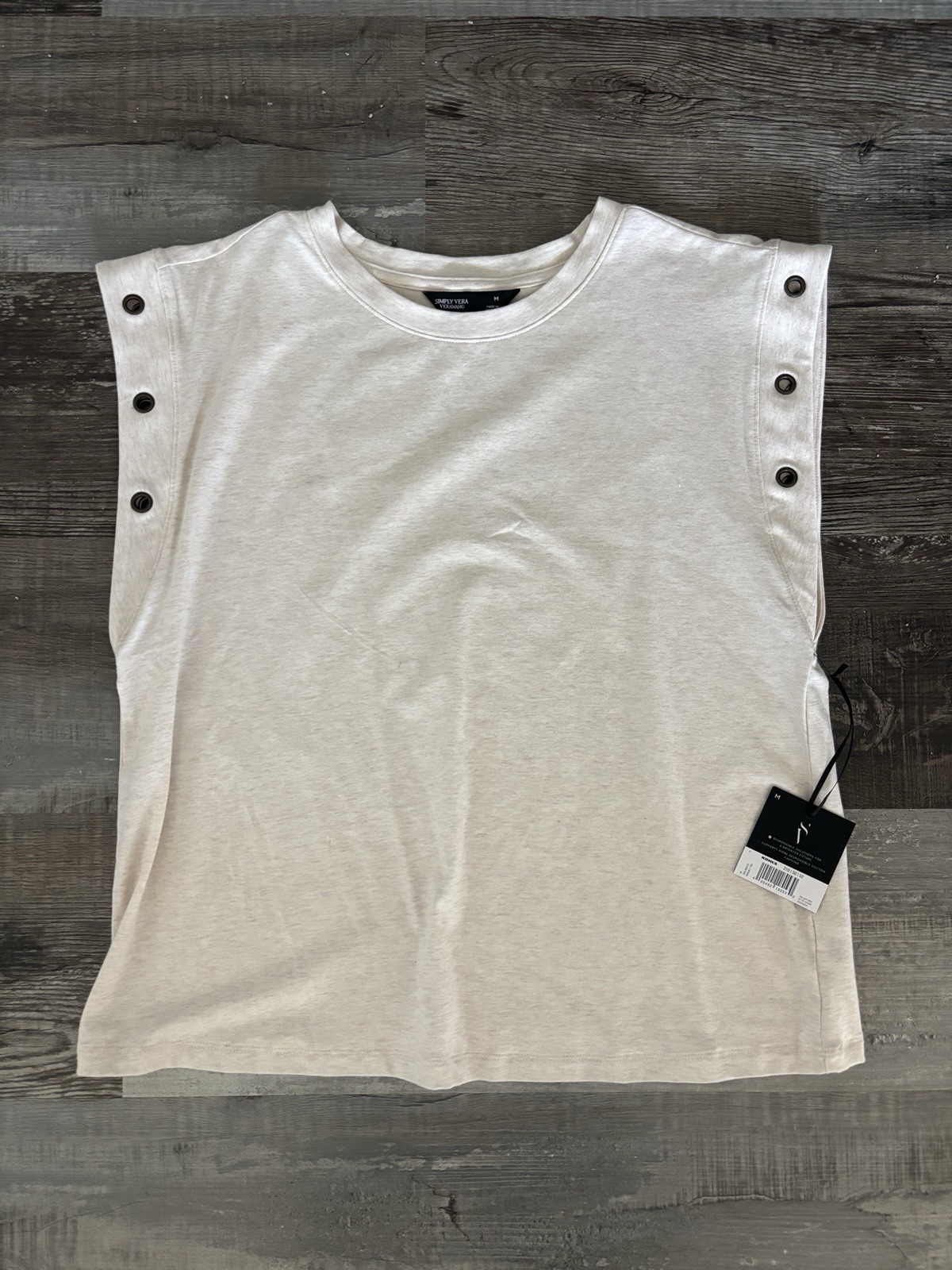 Simply Vera Wang Grommet Top Women’s Size M White
