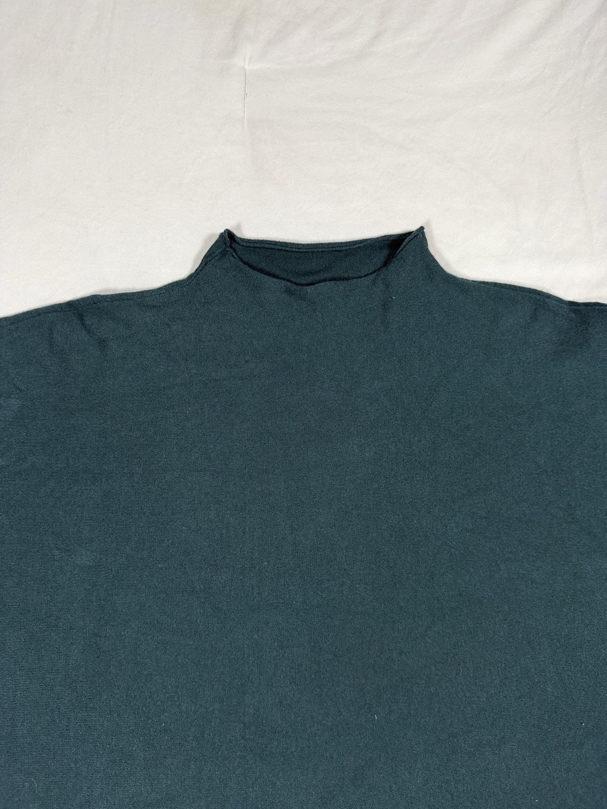 Vila Milano Dark Teal Oversized Batwing Sweater XL Art Teacher Minimalist