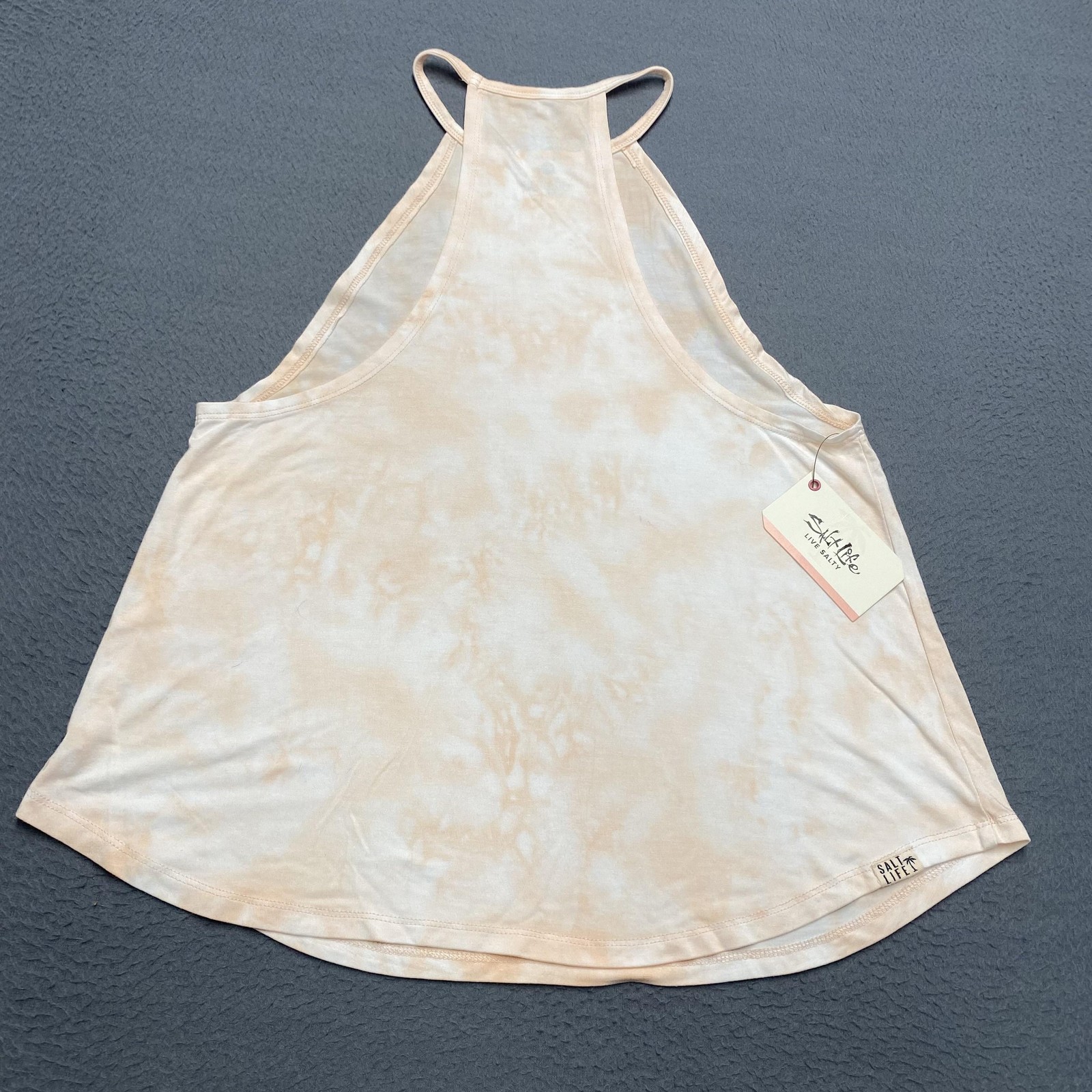 Salt Life Tank Top Womens Small Orange Halter Live Salty Sun Graphic Beach
