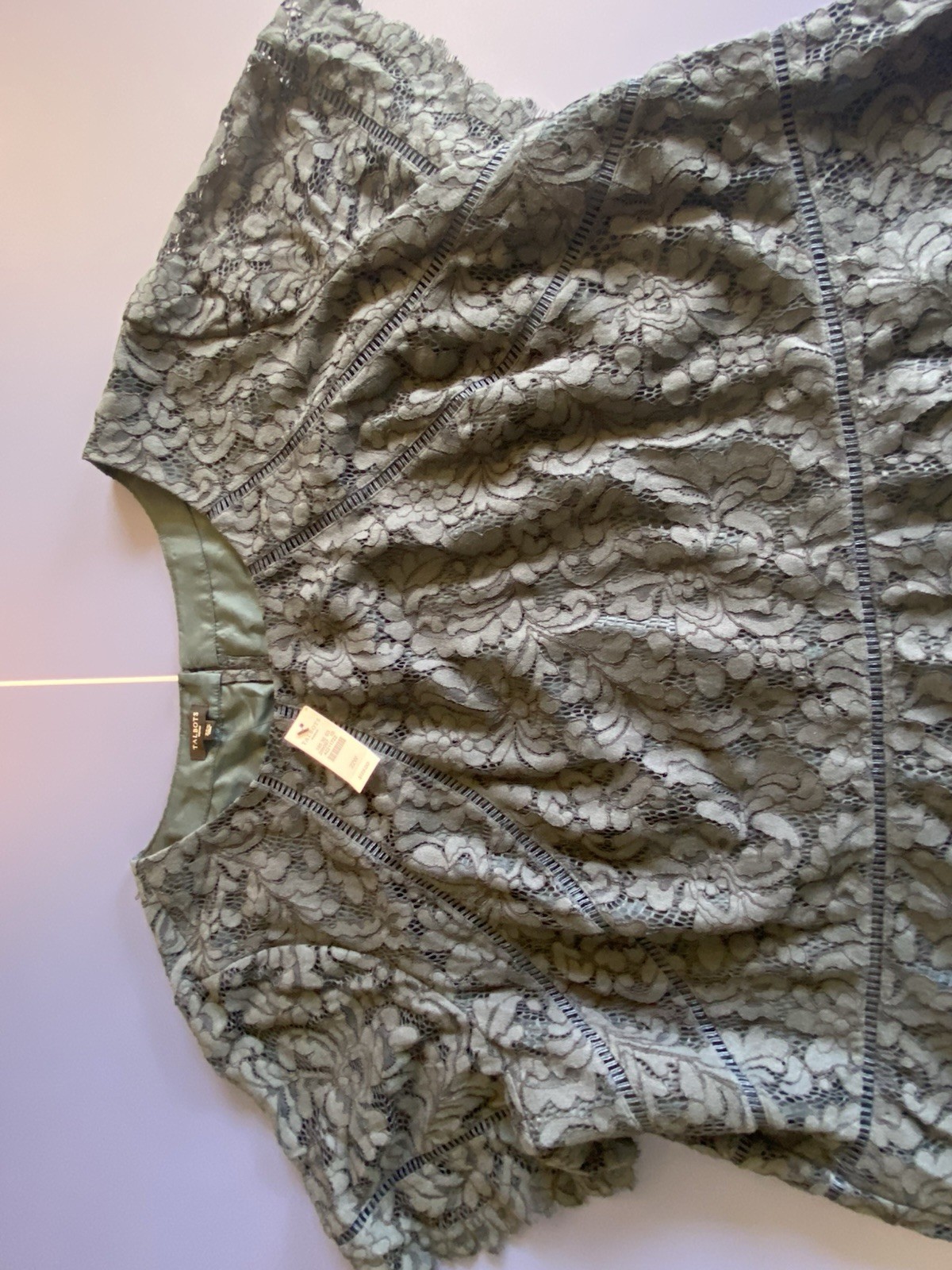 NWT Talbots Women’s Plus Size Dark Teal Lace Lined Blouse Size 22W