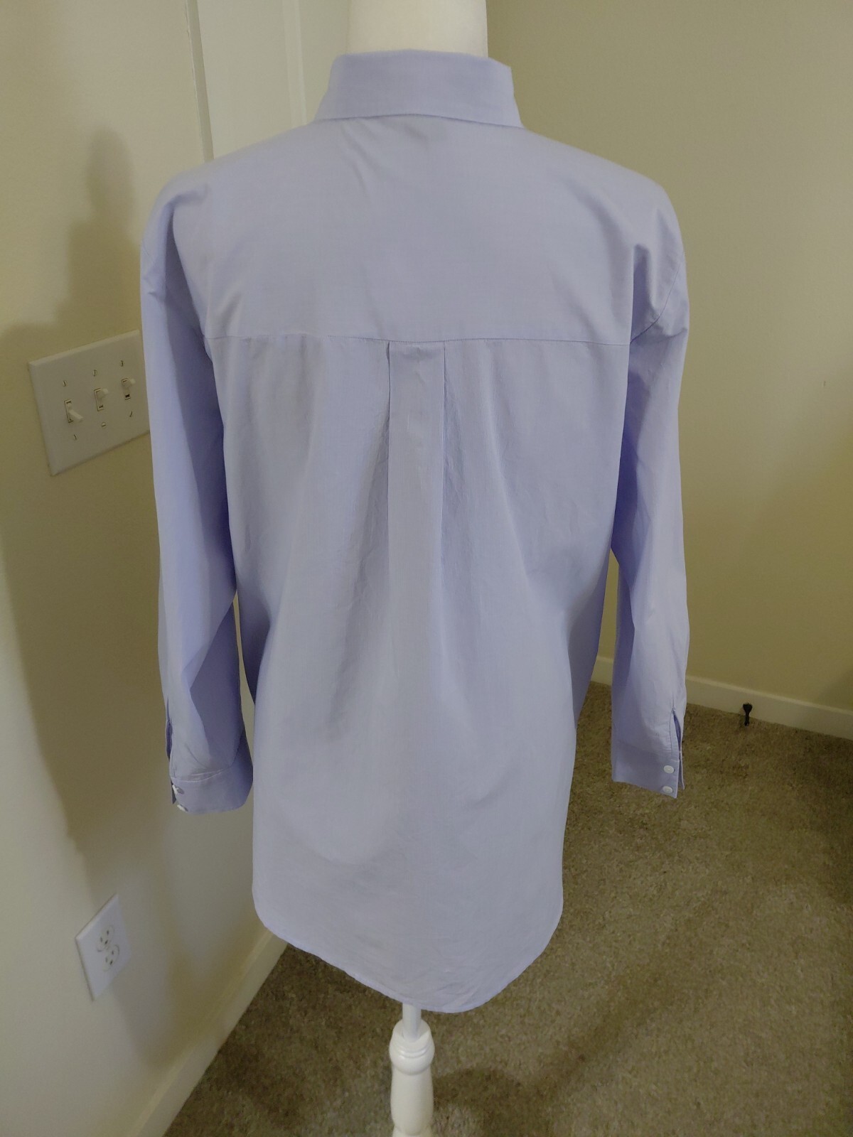 Eileen Fisher Classic Button Front Organic Cotton Shirt Light Blue Sz M EUC #664