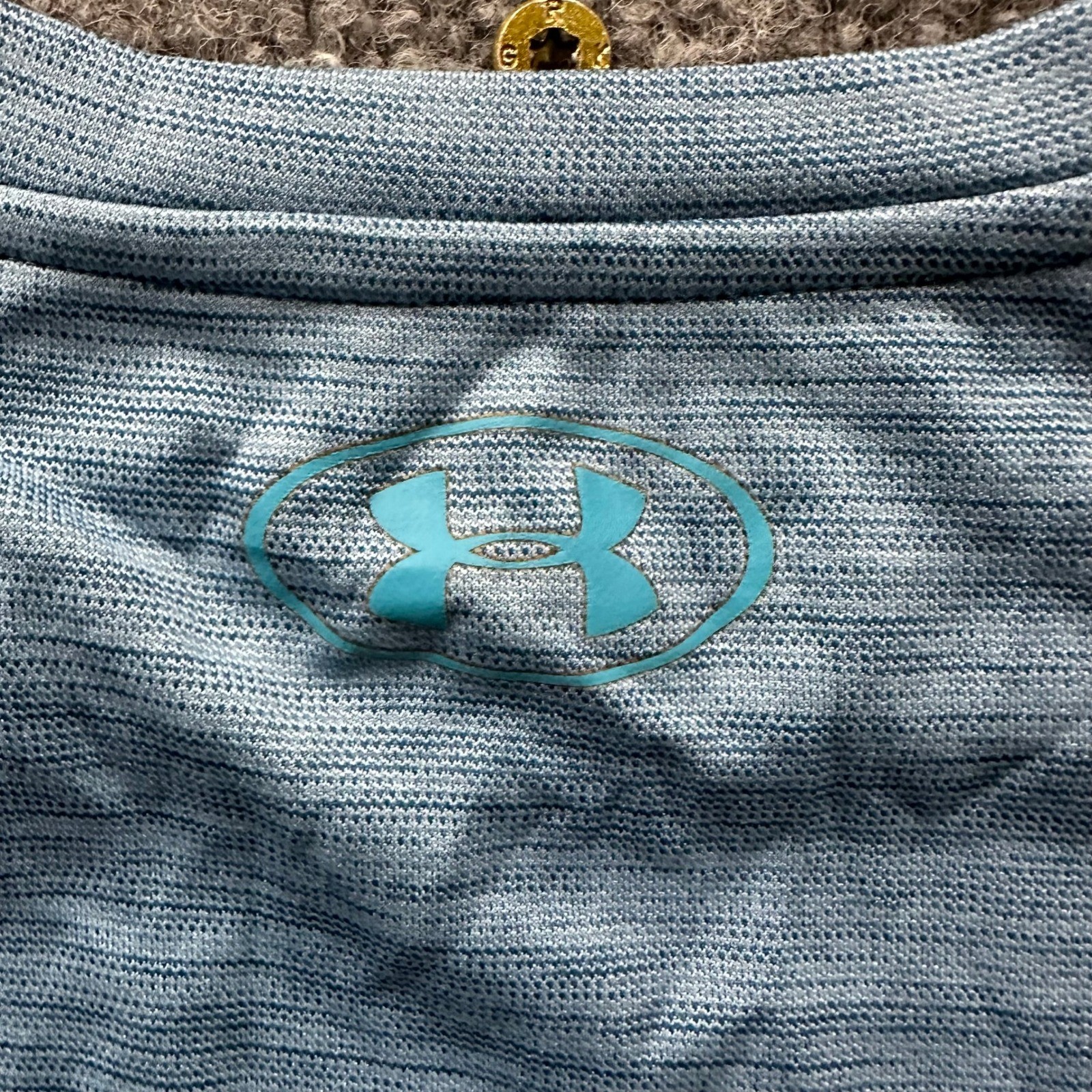 Under Armour Shirt Womens Size Small Blue HeatGear Space Dye Loose Fit Athletic
