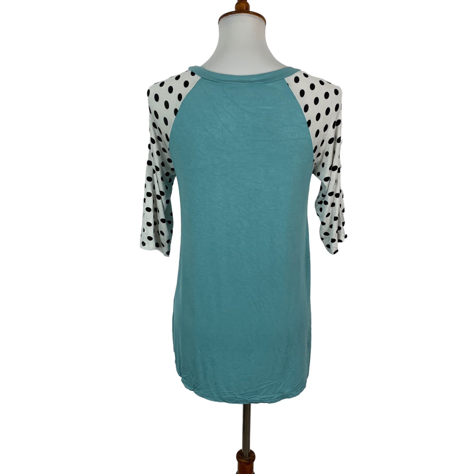 Annabelle Women’s Top Medium Blue 3/4 Sleeve Stretch Casual Cottagecore
