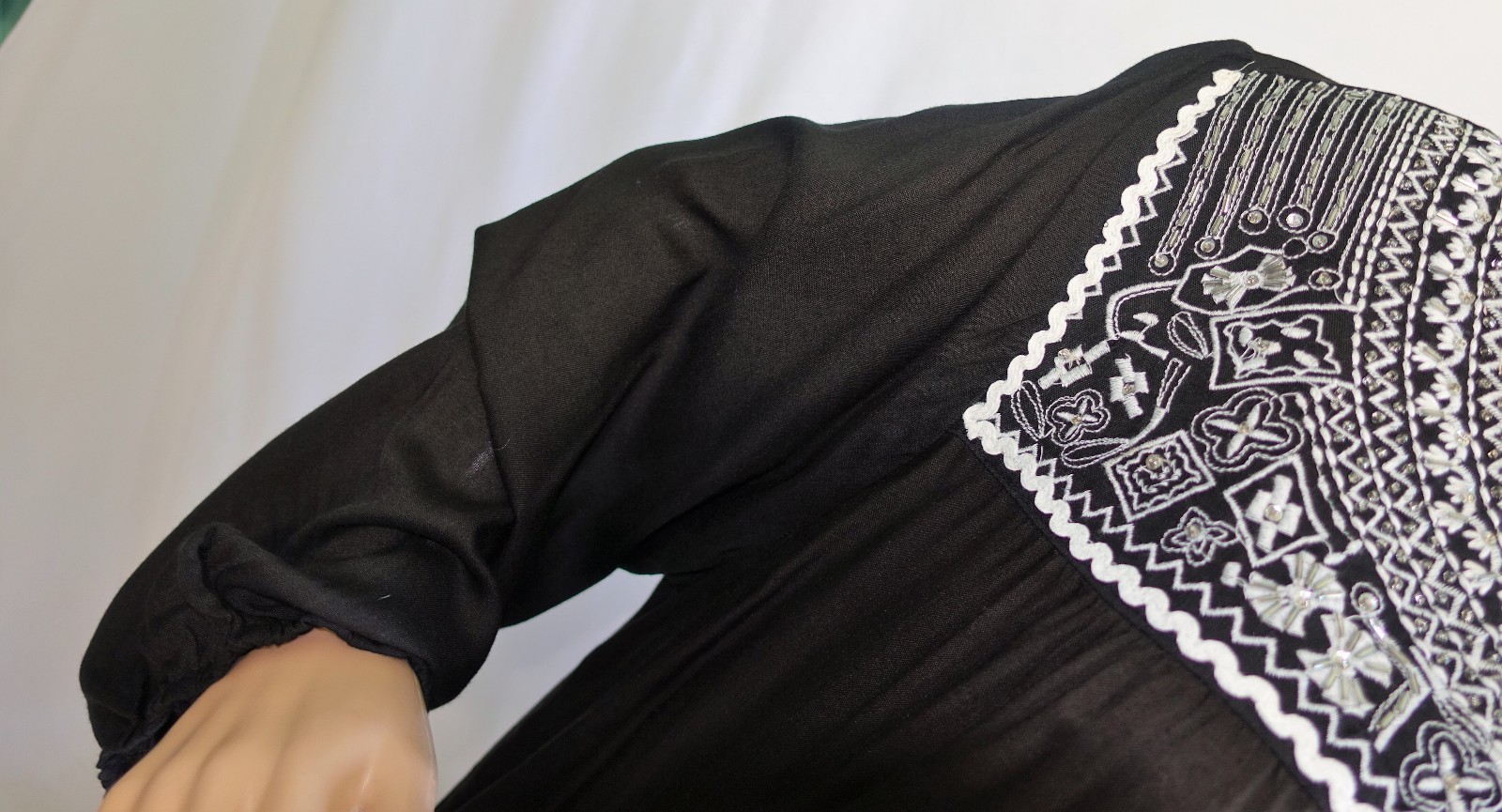 Jennifer Lauren Women Size 2x 3x Sequin Black Gypsy Tunic Top Blouse Shirt