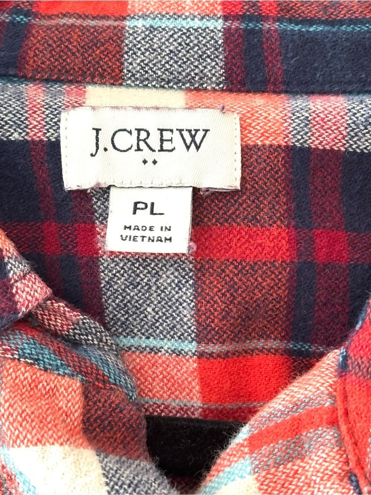 J.Crew Factory Plaid Flannel Shirt-Jacket Red & Navy Size PL