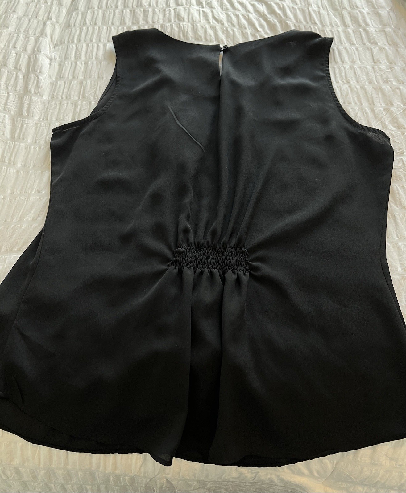 Covington Size L Womens Black Career Ruffle Sleeveless Pullover Blouse