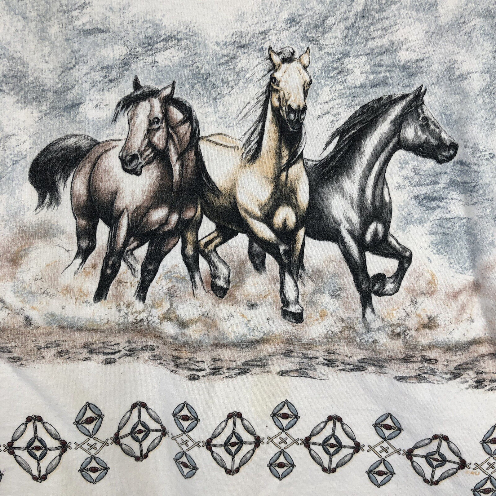 Horses Top Womens Extra Large Western Ranch Rodoe 90s Y2K Art to Wear