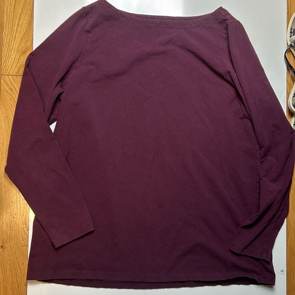 Universal Standard boat neck maroon shirt sz 14