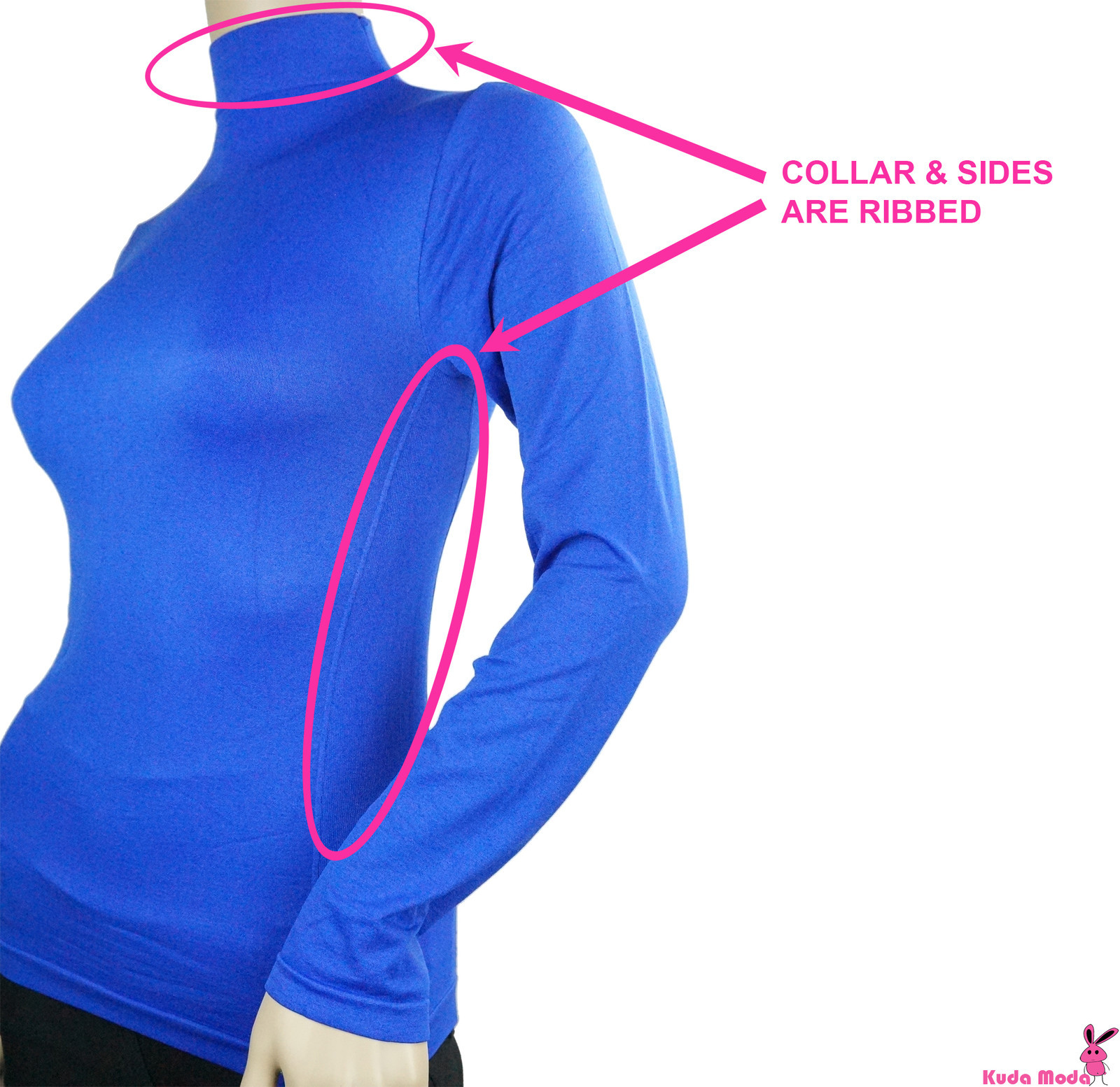 ESSENTIAL BASIC LONG SLEEVE SEAMLESS MOCK TURTLE NECK T-SHIRT STRETCH TOP
