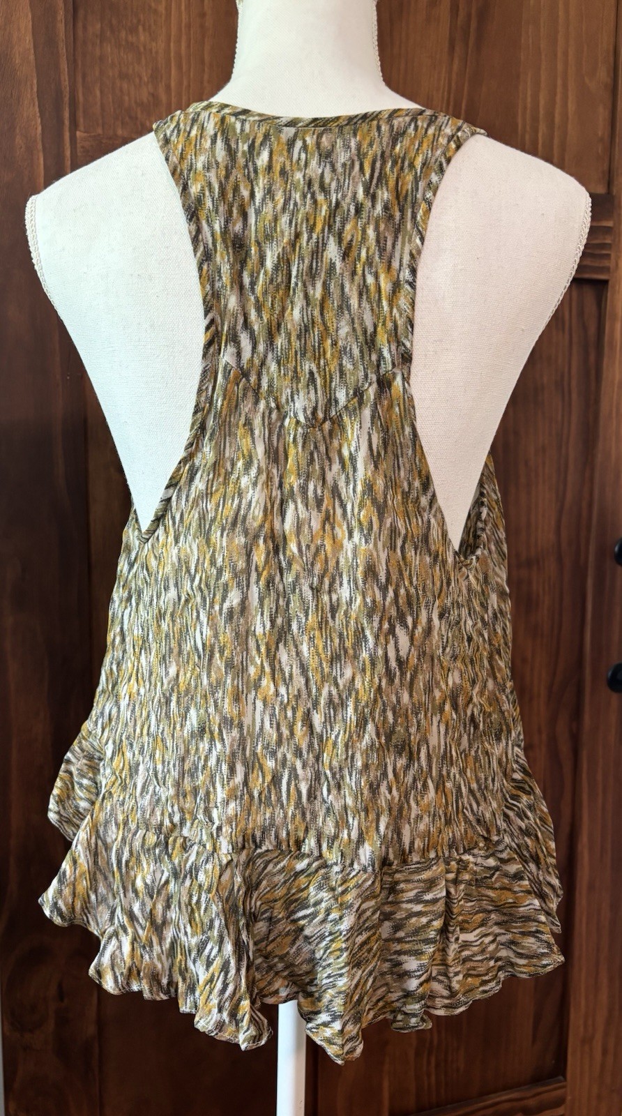 Isabel Marant Étoile Women’s Green Sliema Printed High-Low Tank Top Size 38