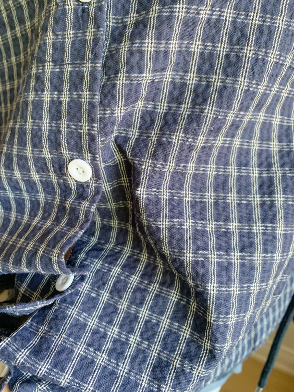 Korean Blue Plaid Hooded Oversized Shirt Jacket Cotton One Size NWT