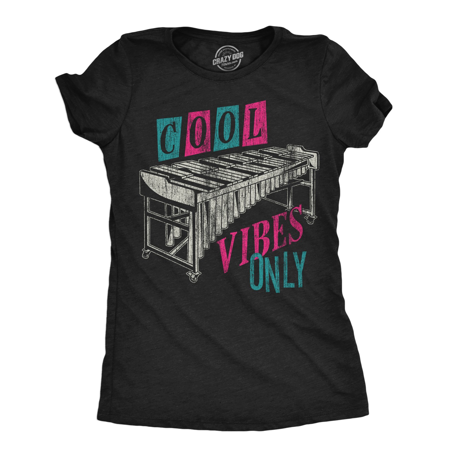 Womens Funny T Shirts Cool Vibes Only Sarcastic Music Graphic Tee for Ladies