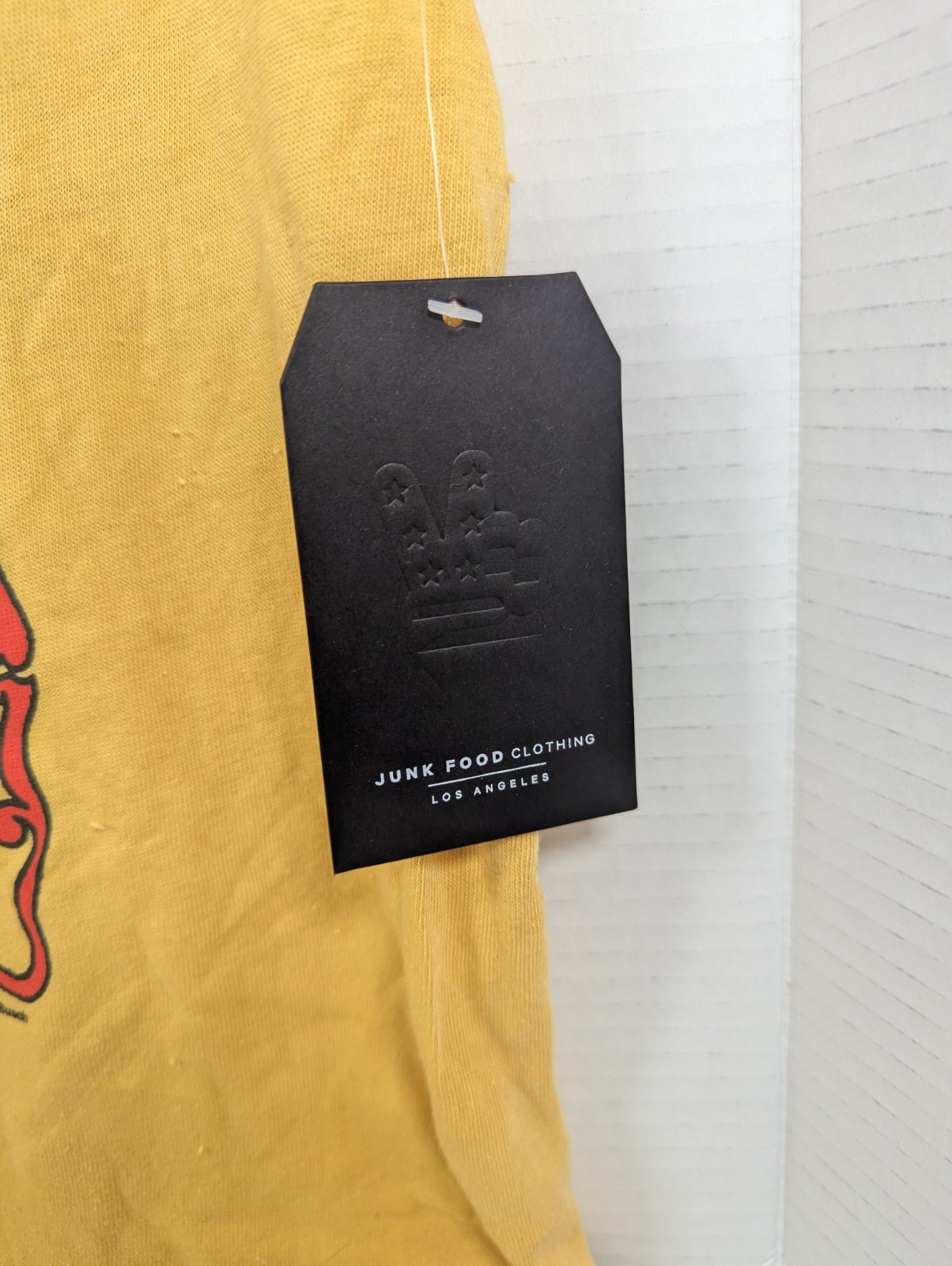 Junk Food Clothing Bud King Of Beers Distressed TShirt Yellow Size Ladies M NWT