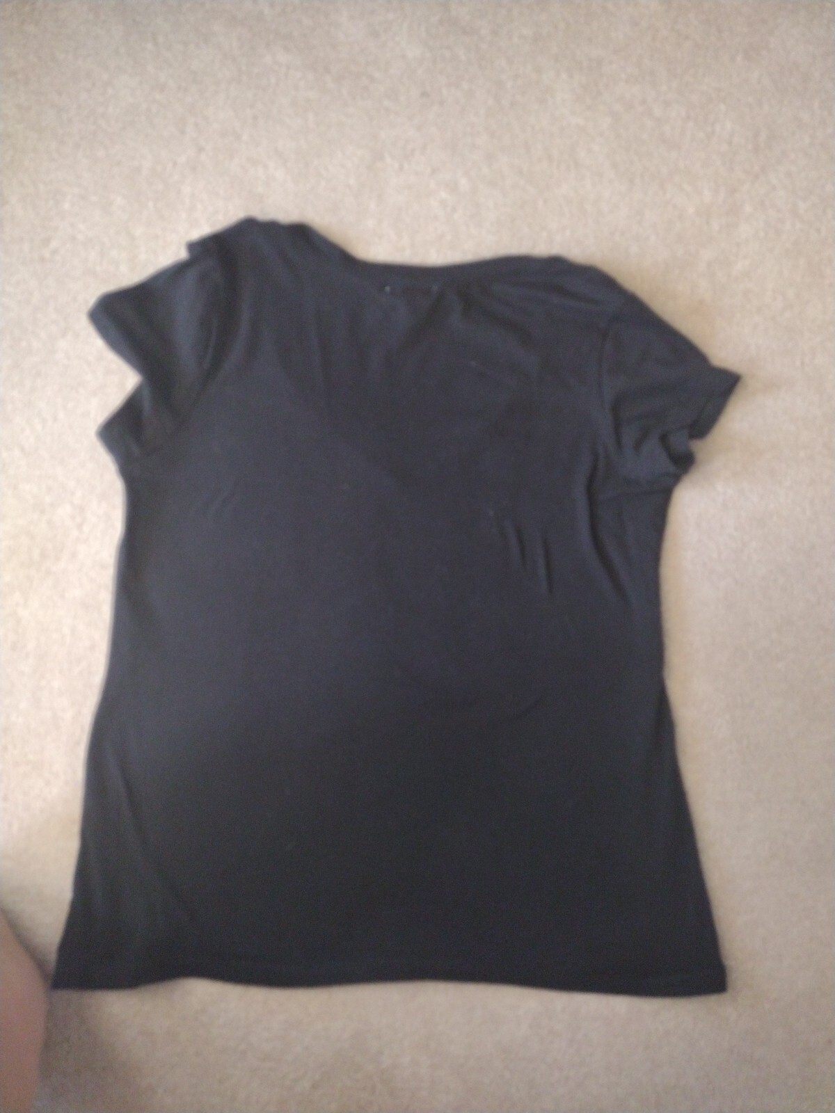 Ambiance Apparel Tee Women 2XL Black Short Sleeve Love Rhinestones Gold Heart