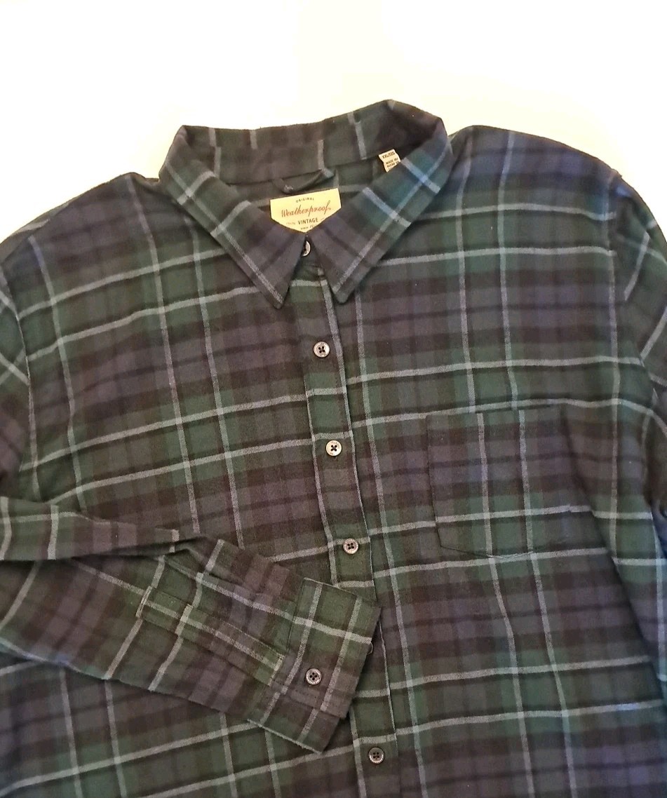 Weatherproof Vintage Womens Sz XXL Comfort Stretch Soft Plaid Flannel Shirt