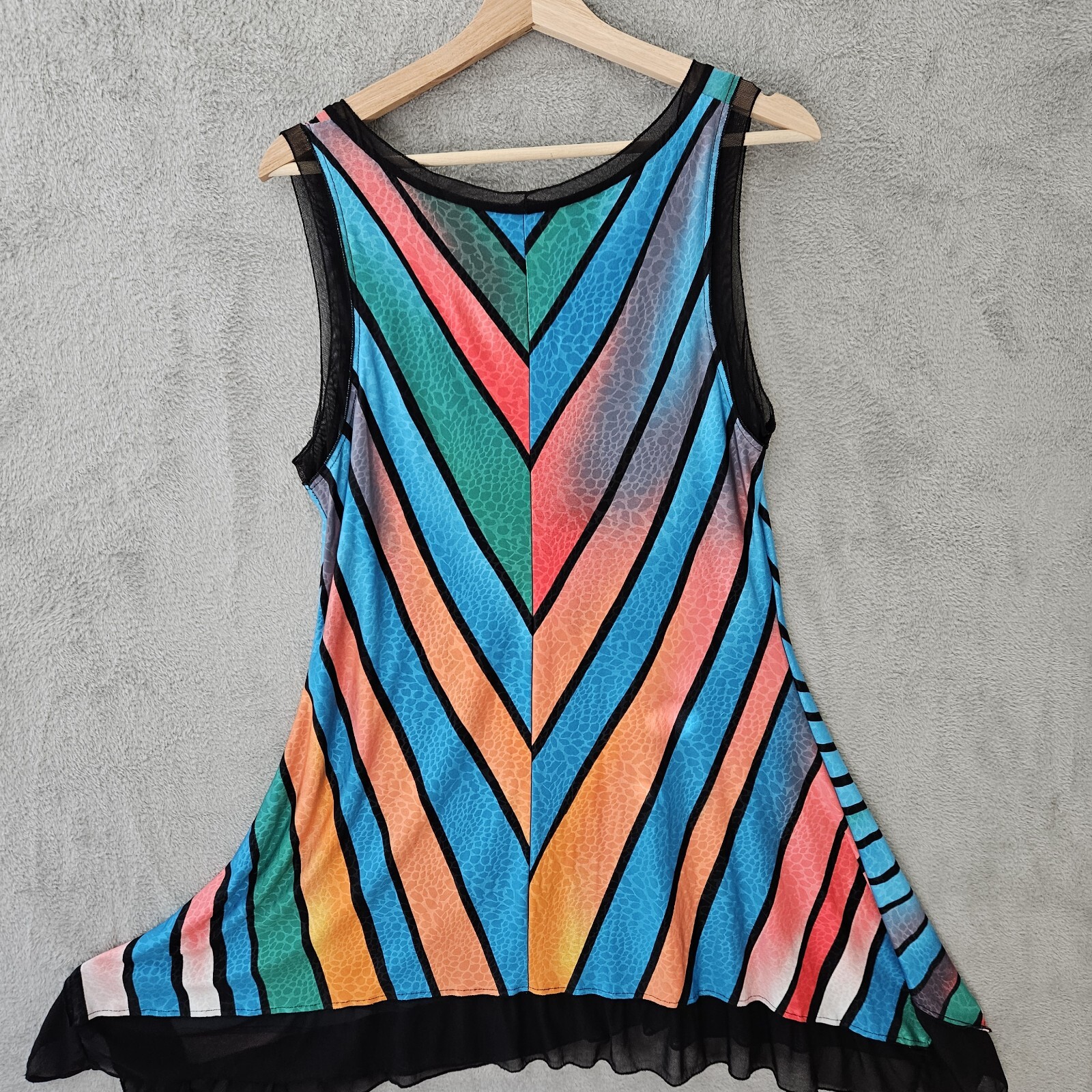 From The Heart Y2K Women Tank Top Tunic Made In USA, Rave, Vintage Size L